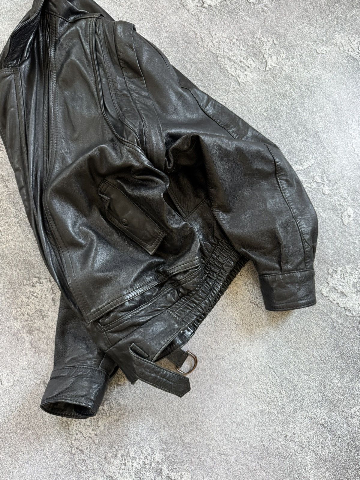 Vintage Leather L aviator bomber pilot jacket transformer vest coat Size US L / EU 52-54 / 3 - 22 Thumbnail