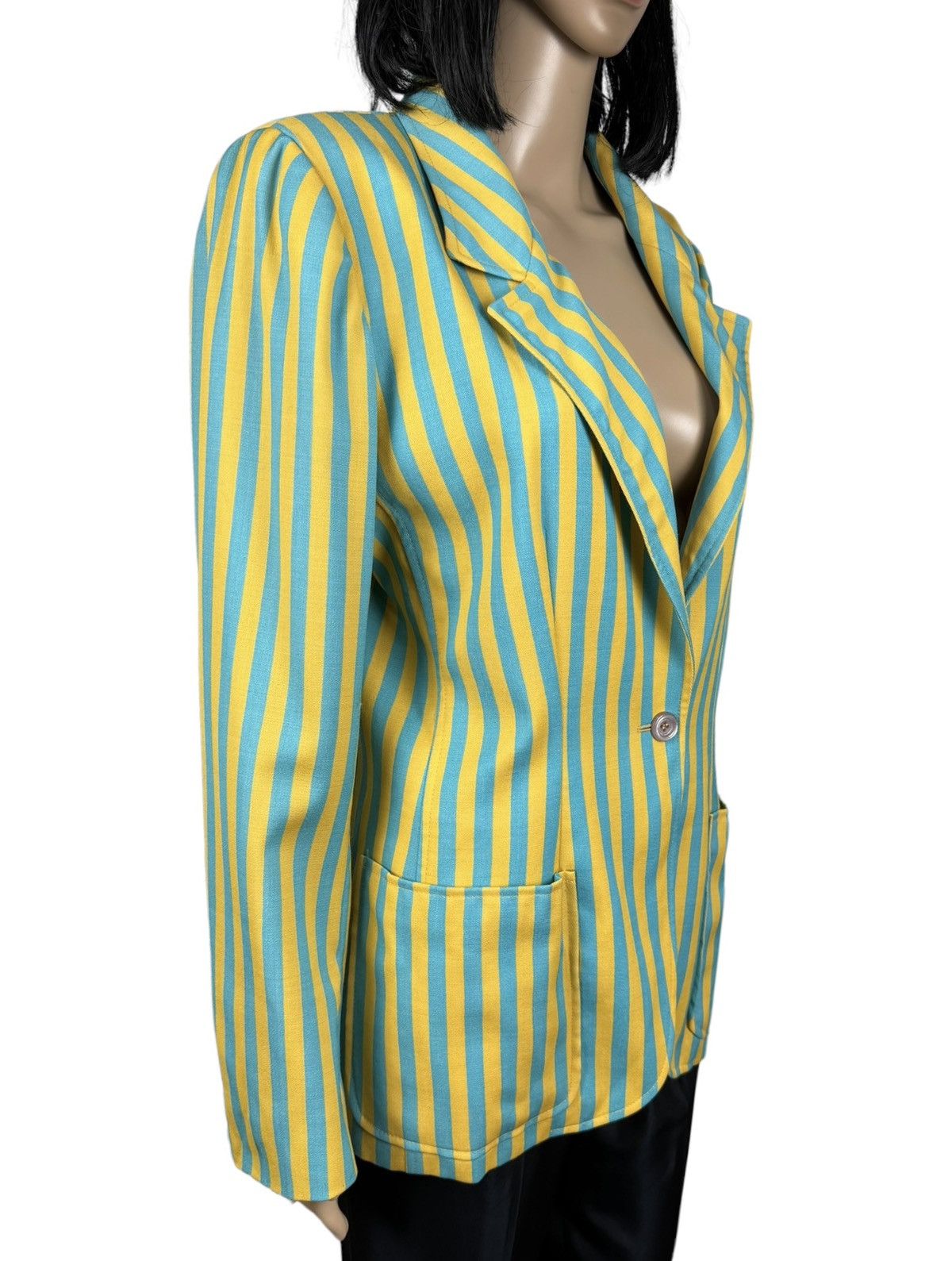 Ungaro Paris × Vintage Vintage Ungaro Paris Striped Blazer Jacket Wool Size 44 Size M / US 6-8 / IT 42-44 - 5 Thumbnail