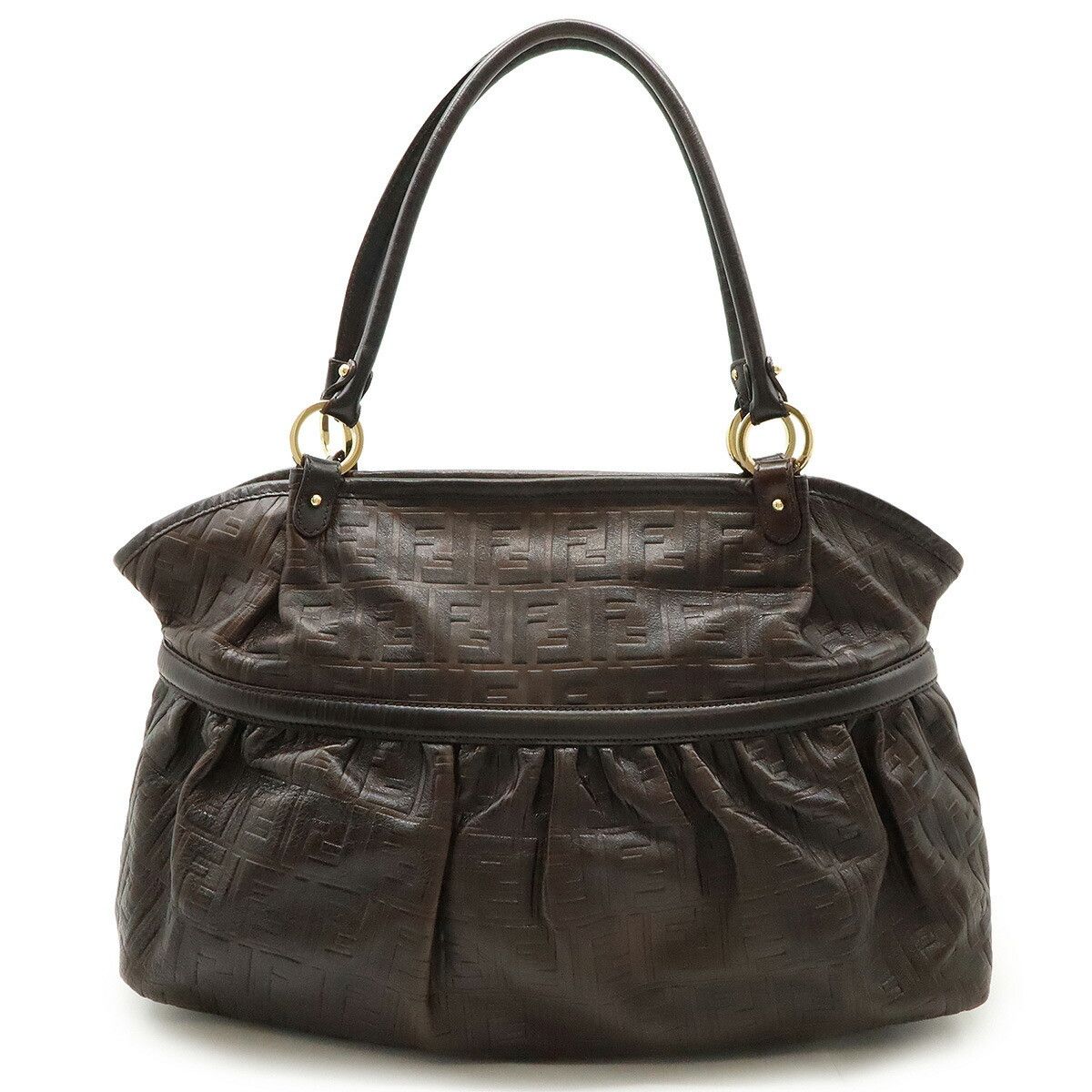 Fendi Fendi Chef Bag Leather 2Way Bag Leather Shoulder Bag 8Bh186 in Brown, Women's