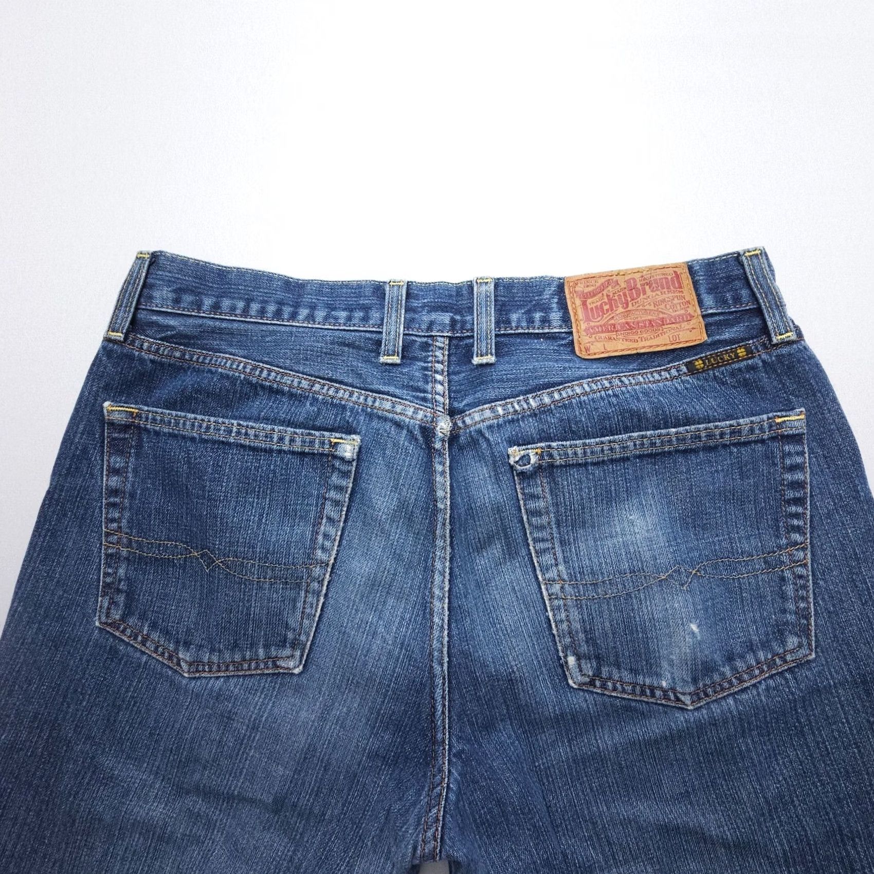 Lucky Brand Lucky Brand Vintage Jeans Mens 33 x 30 Dark Wash Straight 5-Pocket Denim Blue Computer Size US 33 - 3 Thumbnail