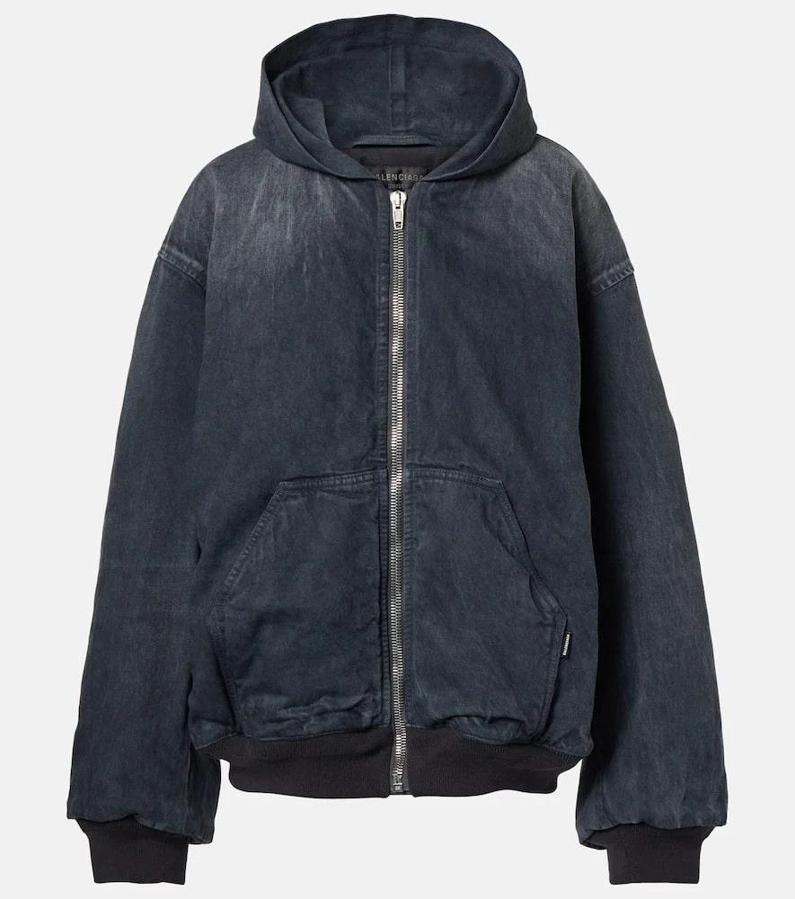 Balenciaga Hooded Denim Bomber XS Size US XS / EU 42 / 0 - 2 Thumbnail