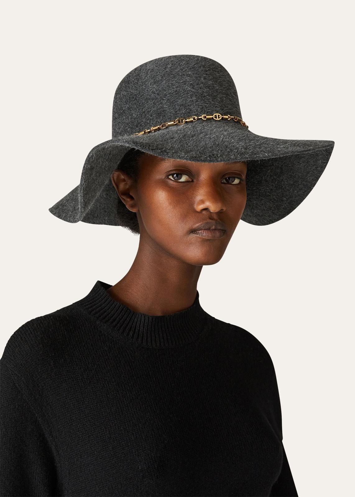 Loro Piana o1srvl11e0325 FAN4626 Size: OS / Evie Hat / Cap in Dark Grey Size ONE SIZE - 4 Thumbnail