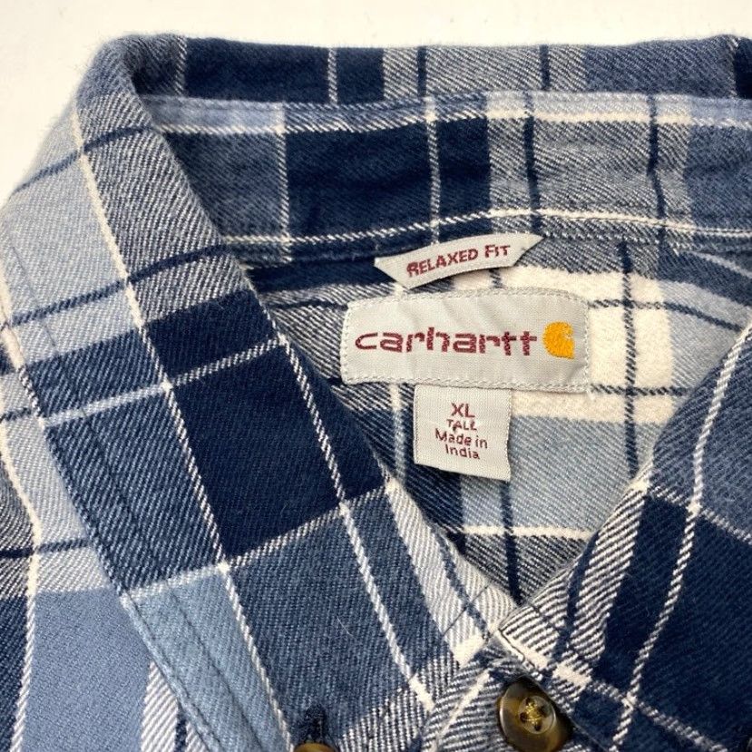Carhartt VINTAGE Carhartt Shirt Mens XL Blue Trumbull Plaid Long Sleeve Relaxed Workwear Flannel Size US XL / EU 56 / 4 - 7 Thumbnail