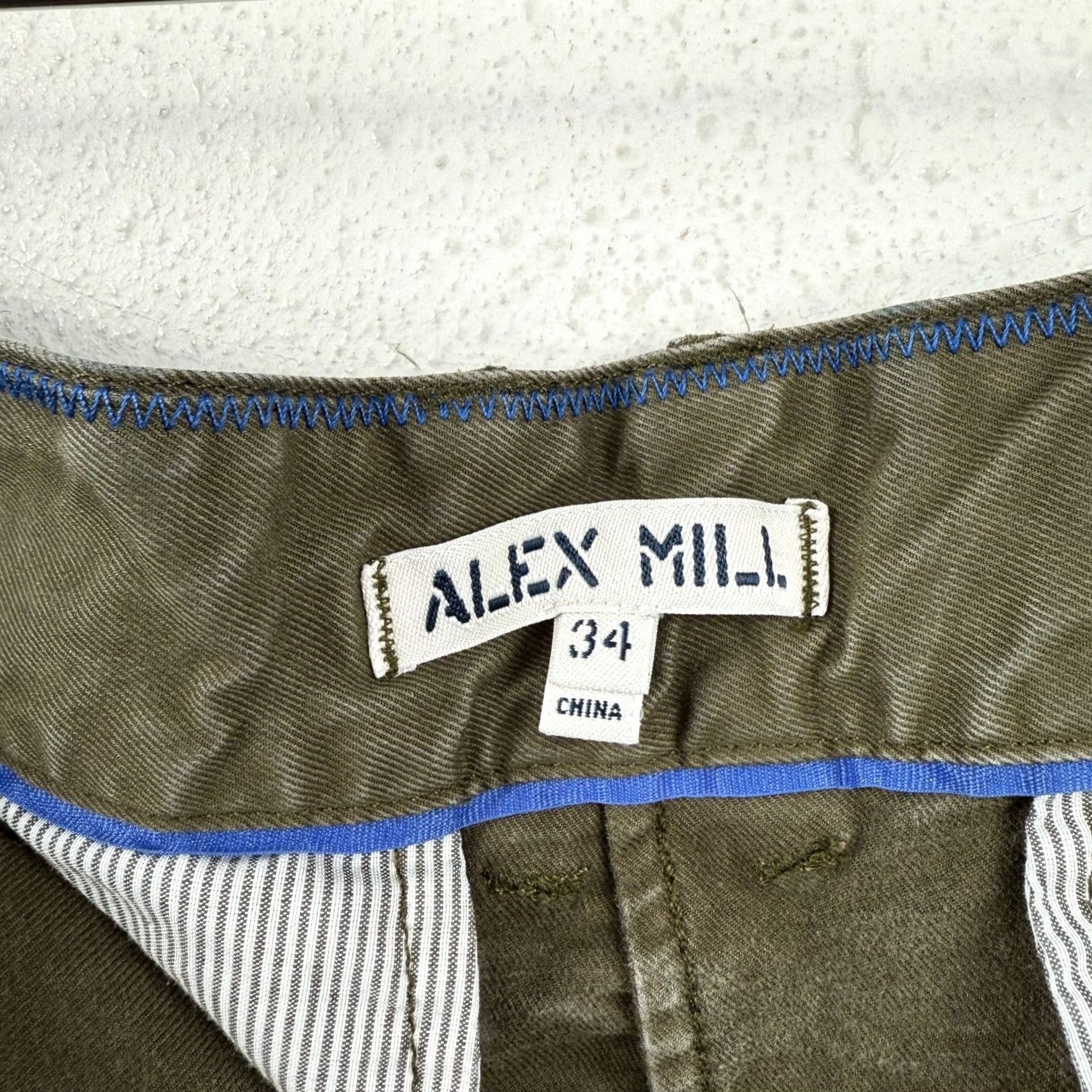 Alex Mill Alex Mill Pants Mens 34 Olive Green Chino Casual Casual Wear Straight Leg 27in Inseam 33w 27l Regular Rise 13in Button Zip Size US 34 / EU 50 - 7 Thumbnail