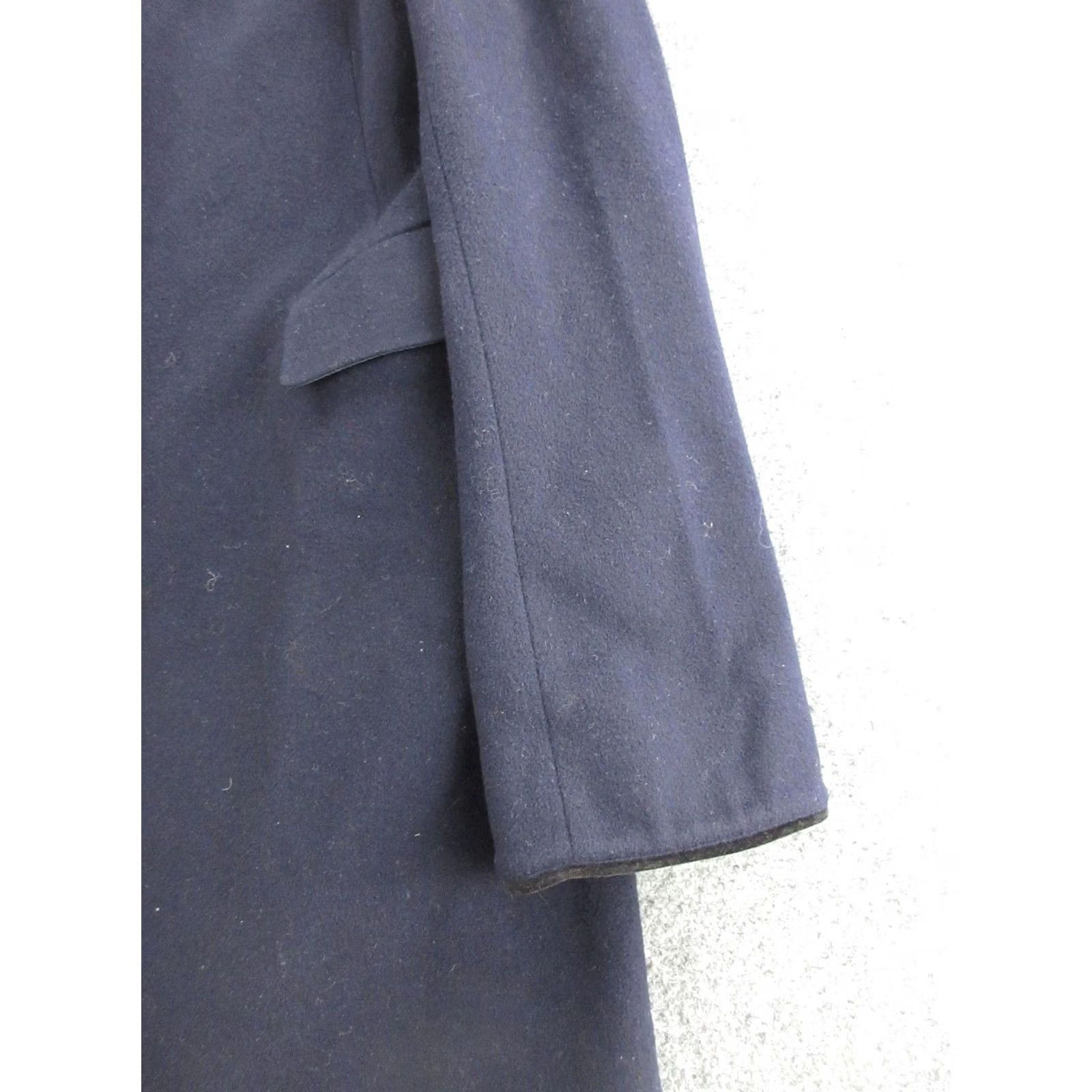 Vintage BARNEYS NEW YORK Coat Womens 42 Navy Wool Cashmere Classic Overcoat Lined Size US XS / EU 42 / 0 - 4 Thumbnail