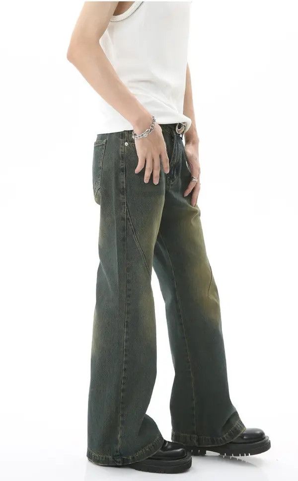 Japanese Brand Vintage distressed blue mid-rise loose bootcut jeans Size US 32 / EU 48 - 2 Thumbnail