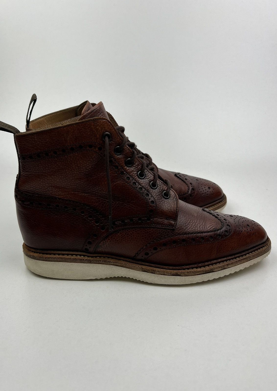 Loake LOAKE Brogues Leather Boots MAMBA Wingtip Brown Men’s Size US 8.5 / EU 41-42 - 6 Thumbnail