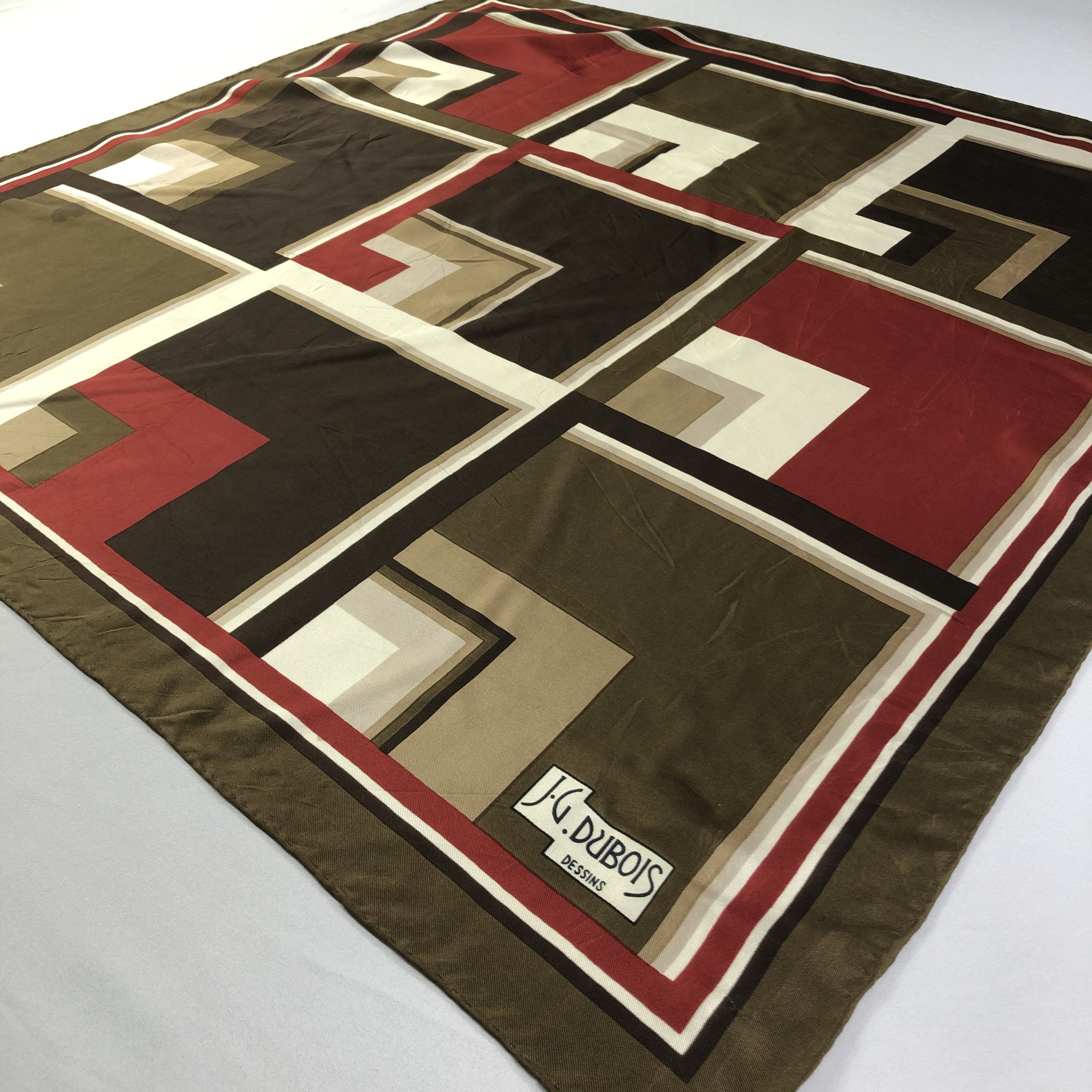 Vintage Vintage J.G.Dubois Dessins Silk Scarf Size ONE SIZE - 4 Thumbnail