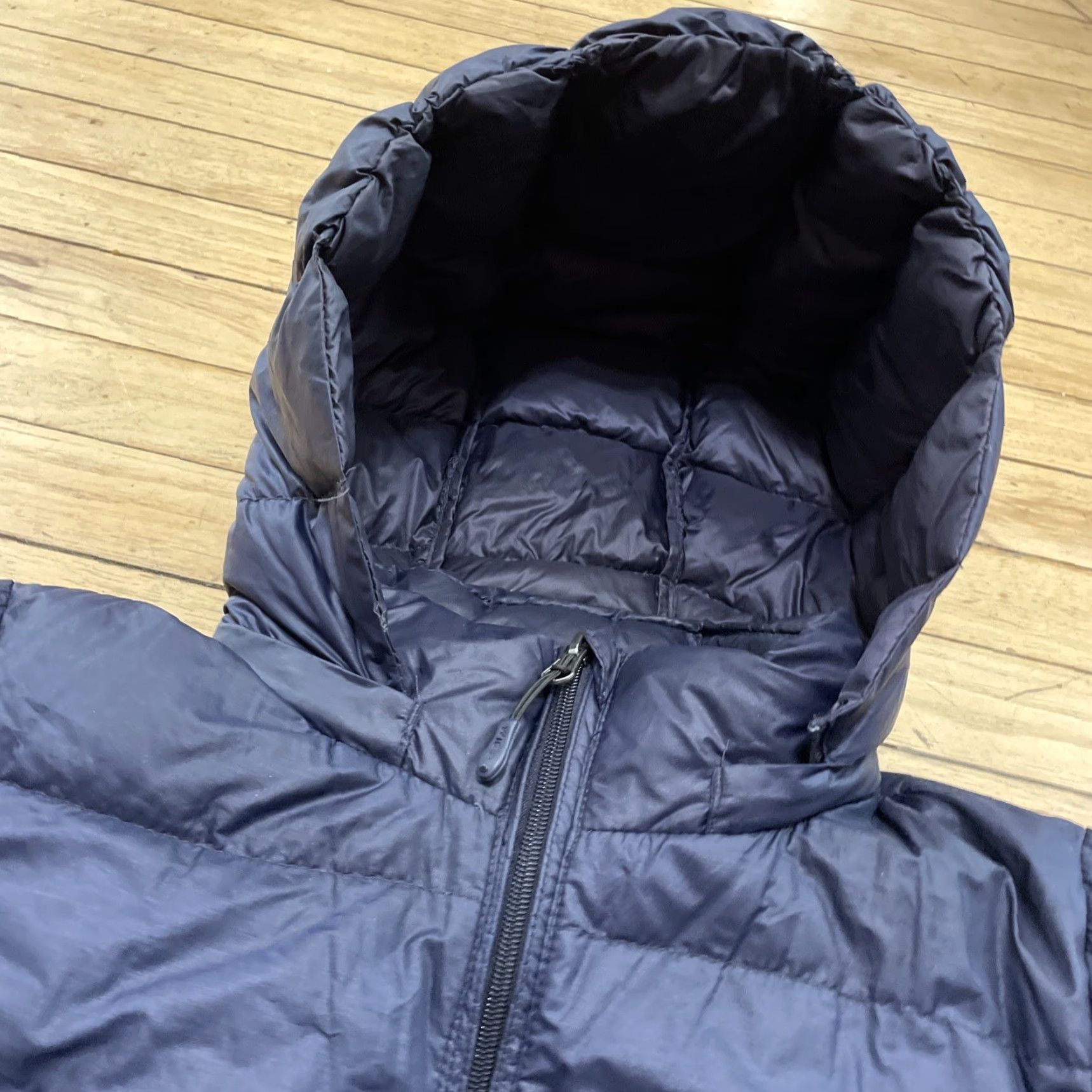 Vintage 32 Degrees UL Down Puffer Jacket Women M Zip Hood Quilt Packable Hike Coat Blue Jacket Size M / US 6-8 / IT 42-44 - 2 Thumbnail