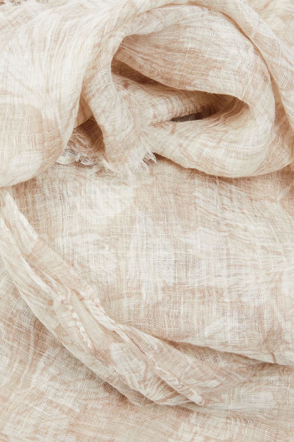 Brunello Cucinelli o1y0725 Size : OS / Floral-print Scarf in Beige/White Size ONE SIZE - 3 Thumbnail
