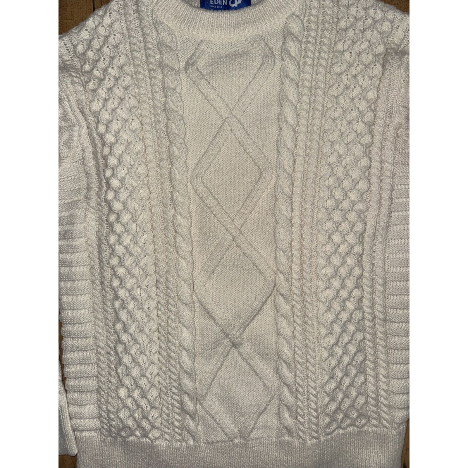Vintage Aelfric Eden Cable Knit Sweater Cream M Chunky Pullover Size US M / EU 48-50 / 2 - 2 Thumbnail