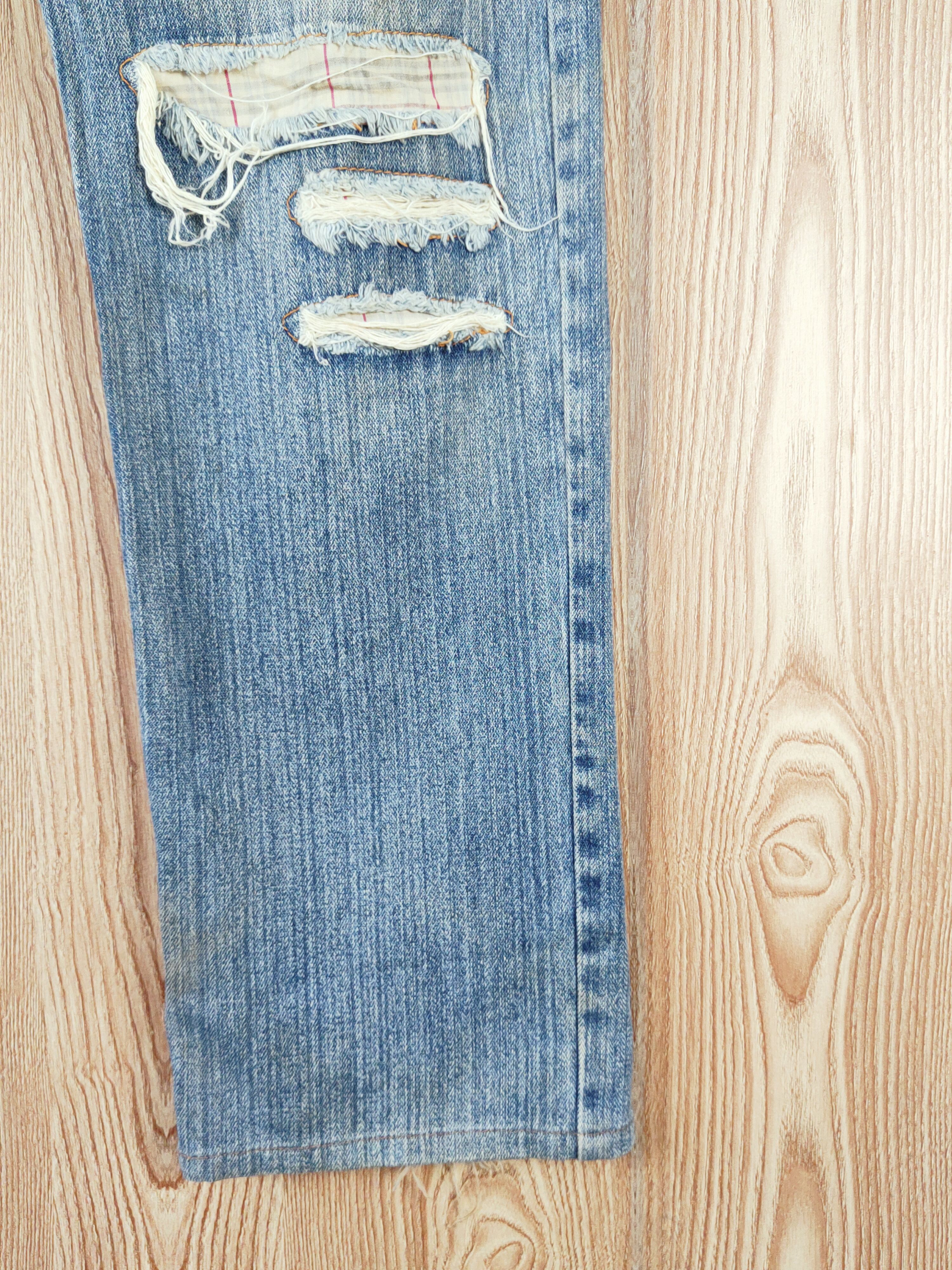 Japanese Brand Nylaus Crew Blue Distressed Ripped Jeans #W649 Size US 32 / EU 48 - 6 Thumbnail