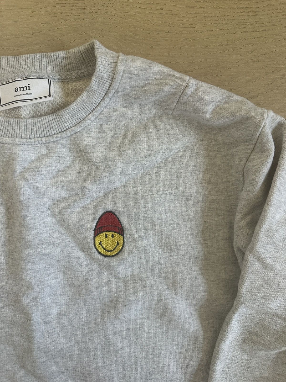 AMI AMI x Smiley Sweatshirt - Marl Grey Size US L / EU 52-54 / 3 - 3 Thumbnail