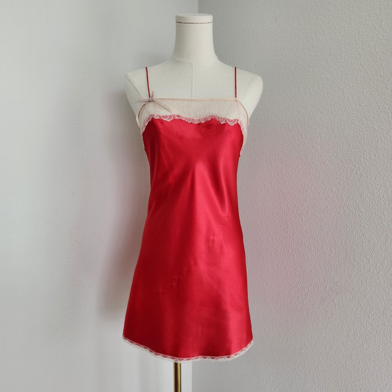 Victorias Secret Victoria's Secret Red Chemise Lace Lingerie Slip Dress S, Women's (Size Small)
