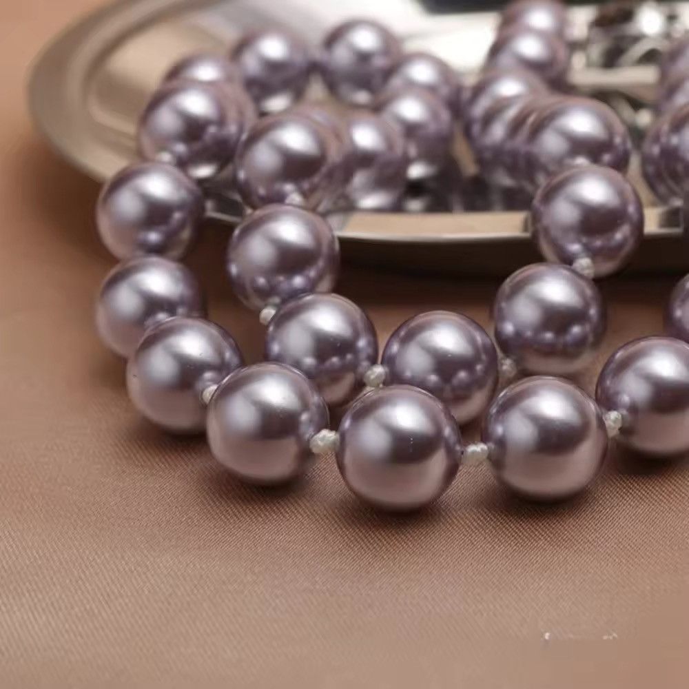 Vintage Luxury Shine Lilac Pearls Necklace Chain Size ONE SIZE - 4 Thumbnail