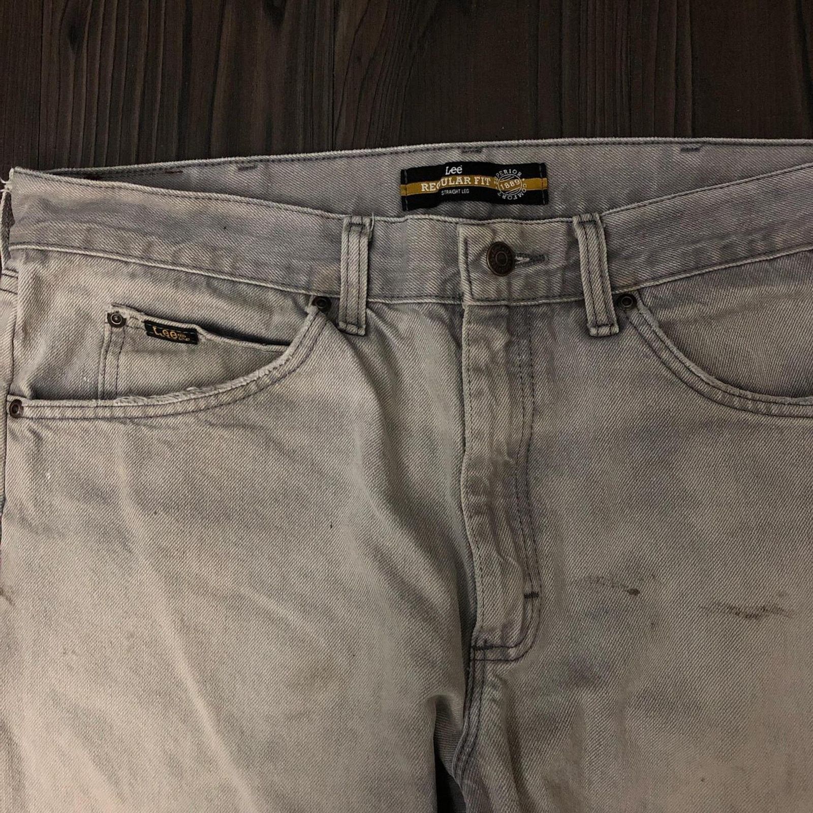 Lee Men’s Grey Distressed Lee Pants | 36x32 Size US 36 / EU 52 - 5 Thumbnail