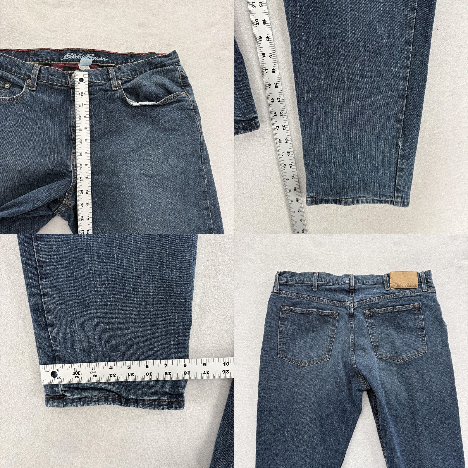 Eddie Bauer Eddie Bauer Jeans Mens 38x30 Blue Medium Wash Denim Straight Fit Flannel Lined Jeans Size US 38 / EU 54 - 8 Thumbnail