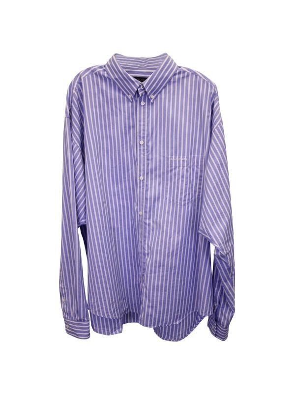 Balenciaga o1tr1nto0725 Shirt Large Fit in Blue/White Size US S / EU 44-46 / 1 - 1 Thumbnail