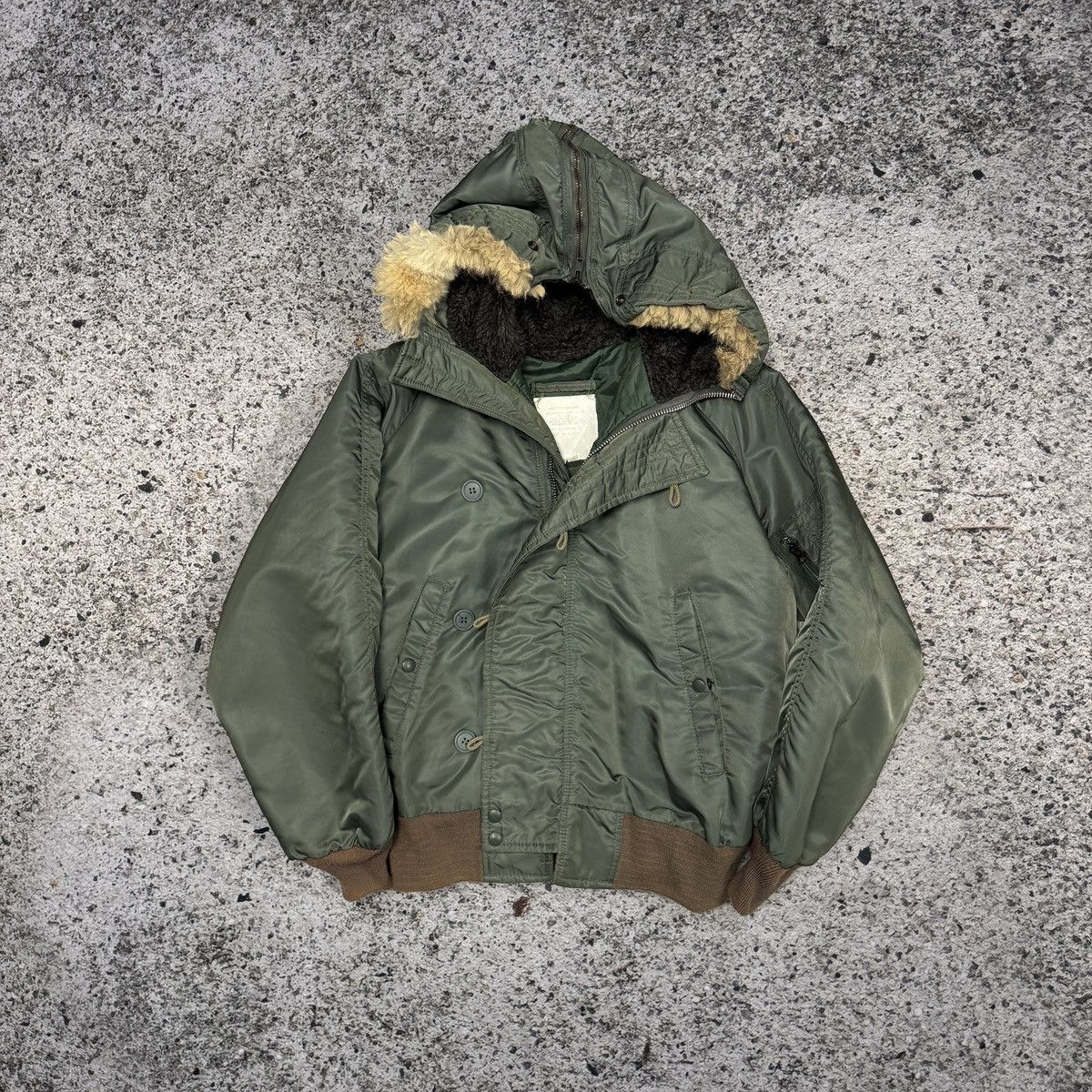 Vintage Vintage 80s USAF N-2B Heavy Flying Hooded Bomber Jacket Size US M / EU 48-50 / 2 - 1 Thumbnail