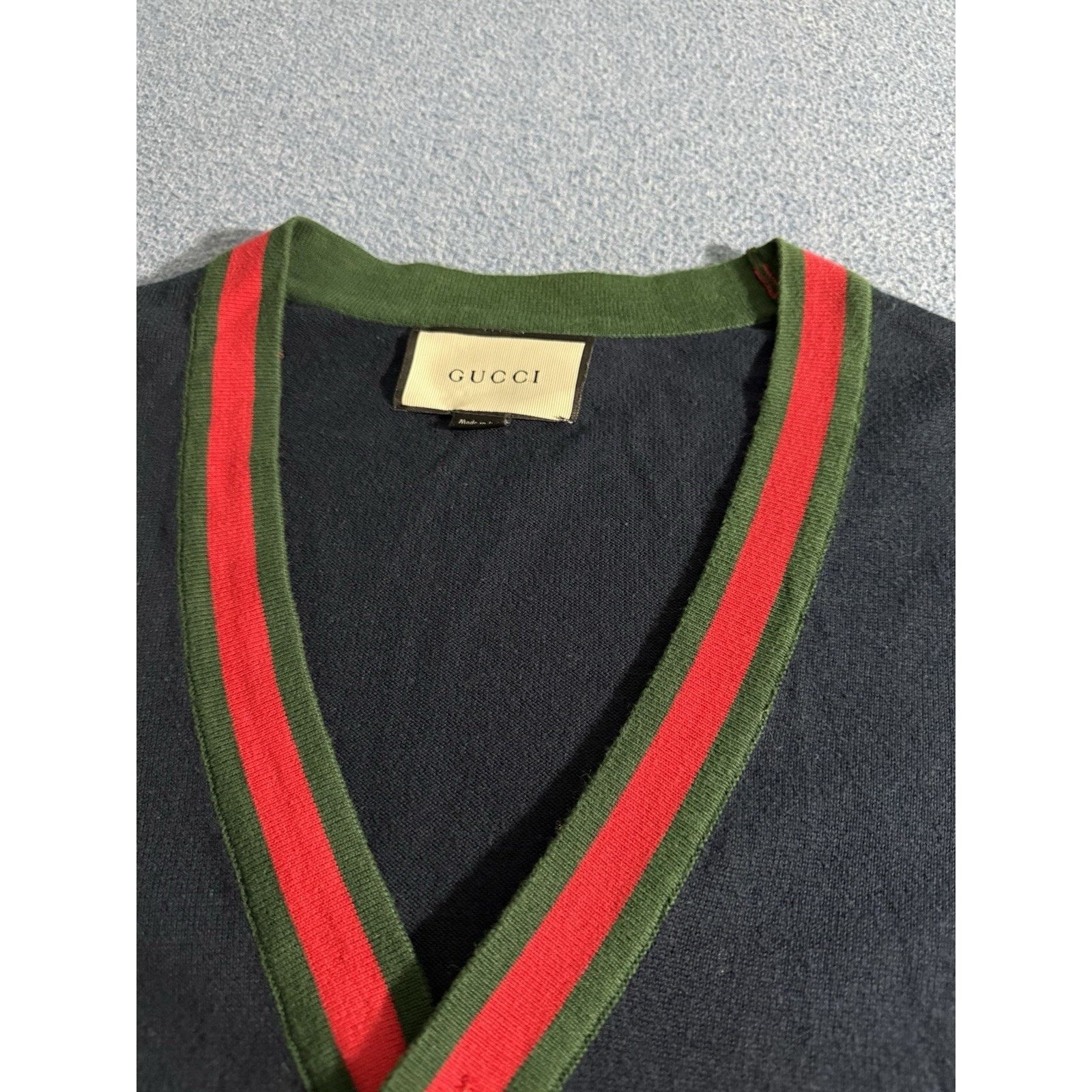 Gucci M Gucci Navy Knit Buttoned Cardigan Sweater Size US M / EU 48-50 / 2 - 4 Thumbnail