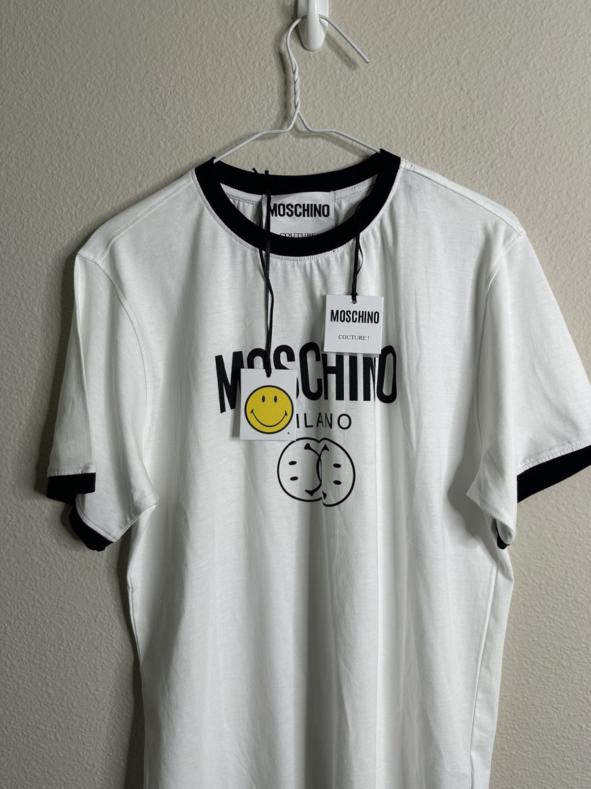 Moschino Moschino Couture White Double Smiley T-Shirt Size US M / EU 48-50 / 2 - 6 Thumbnail