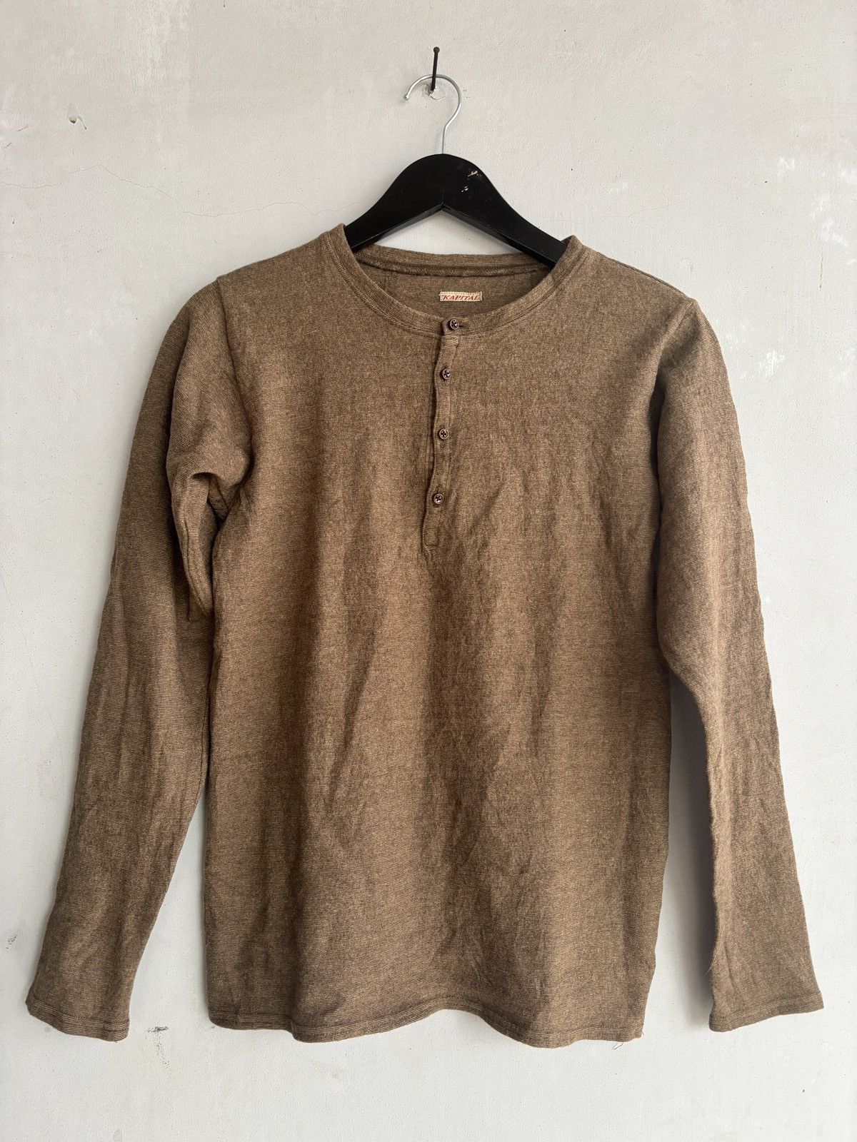 Kapital Kapital Japanese Knit Henley Shirt Brown Size US M / EU 48-50 / 2 - 1 Thumbnail