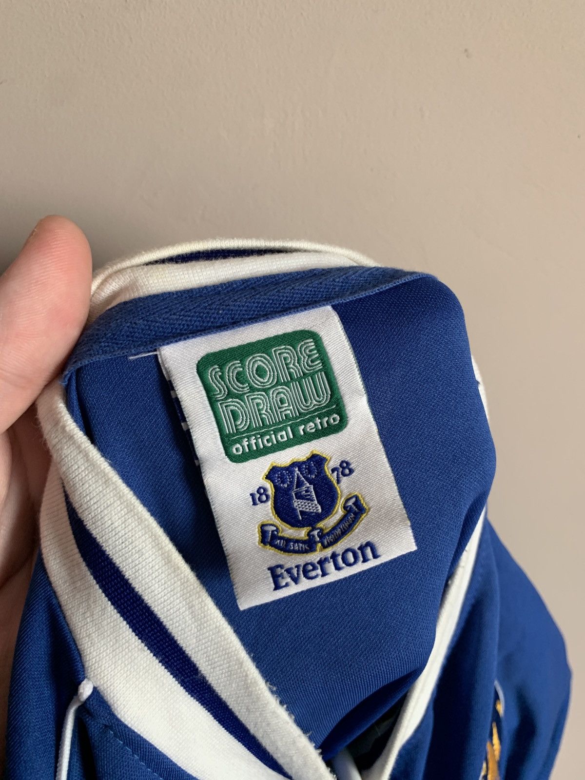 Vintage Everton 1982 Home Football Shirt Retro Score Draw Retro Sz L Size US L / EU 52-54 / 3 - 9 Thumbnail