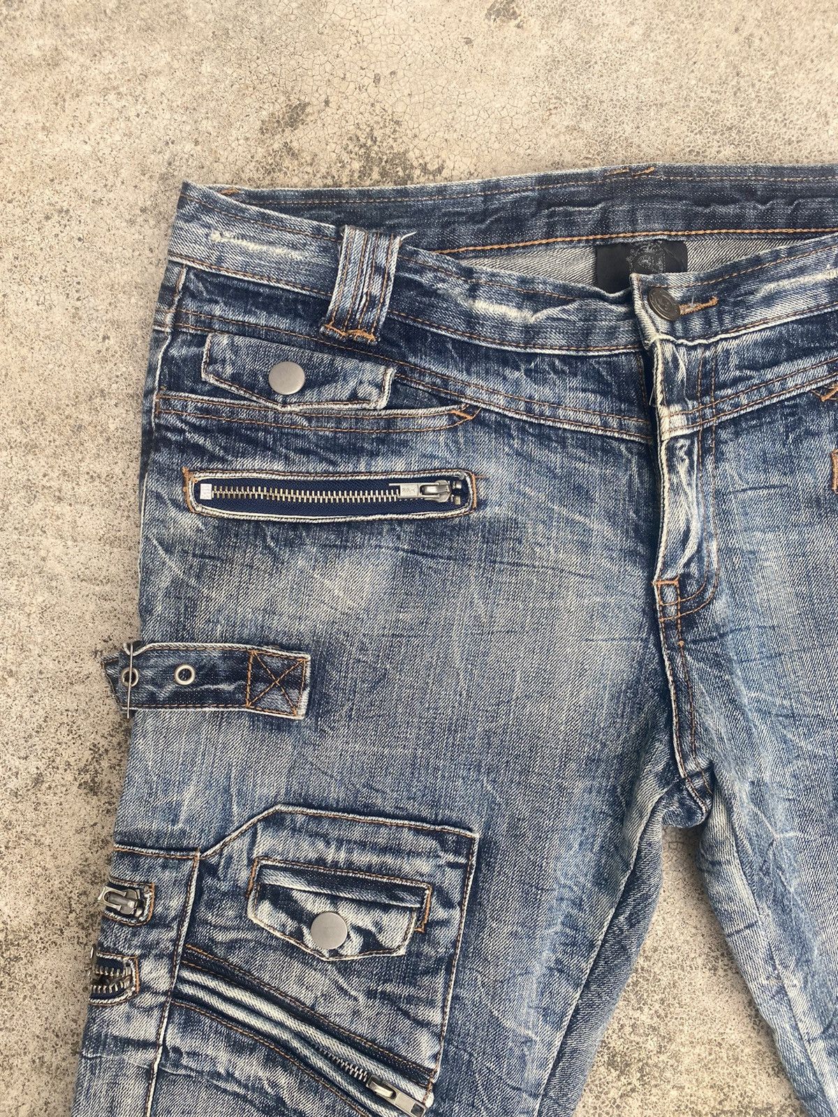 If Six Was Nine × Japanese Brand Flare Jeans Semantic Design Cargo Multipocket Bootcut Size US 33 - 8 Thumbnail