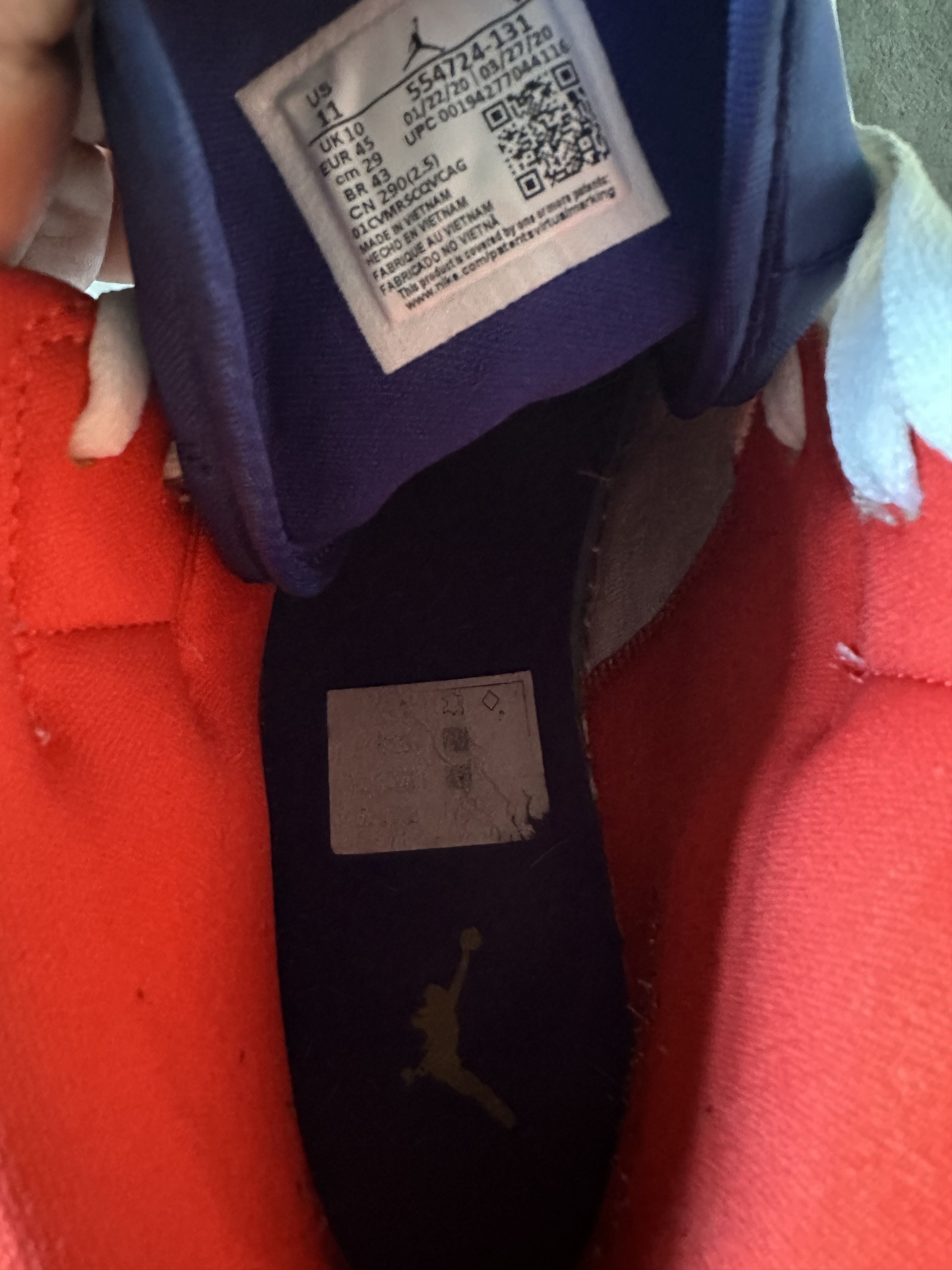 Nike Jordan 1 mid royal blue laser orange Size US 11 / EU 44 - 4 Thumbnail
