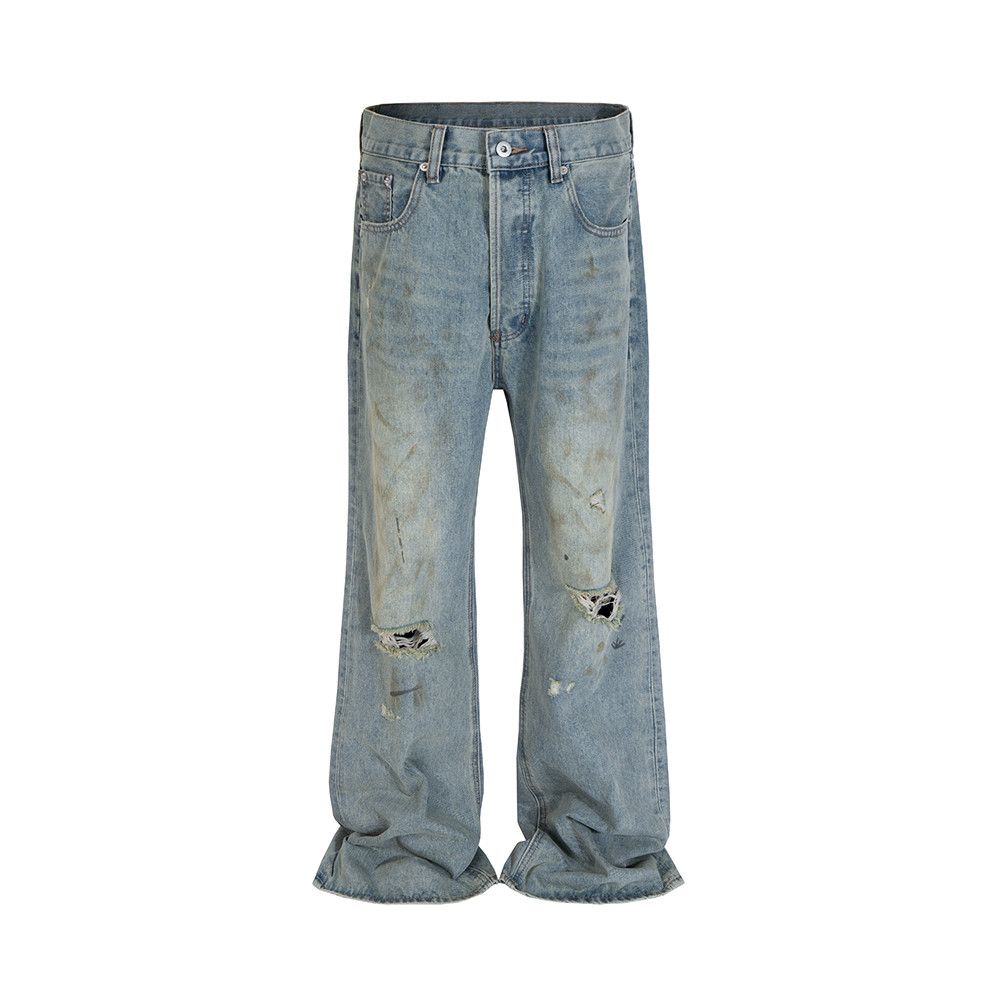Japanese Brand × Jean Ripped Hole Washed Blue Mud Dyed Baggy Size US 36 / EU 52 - 3 Thumbnail