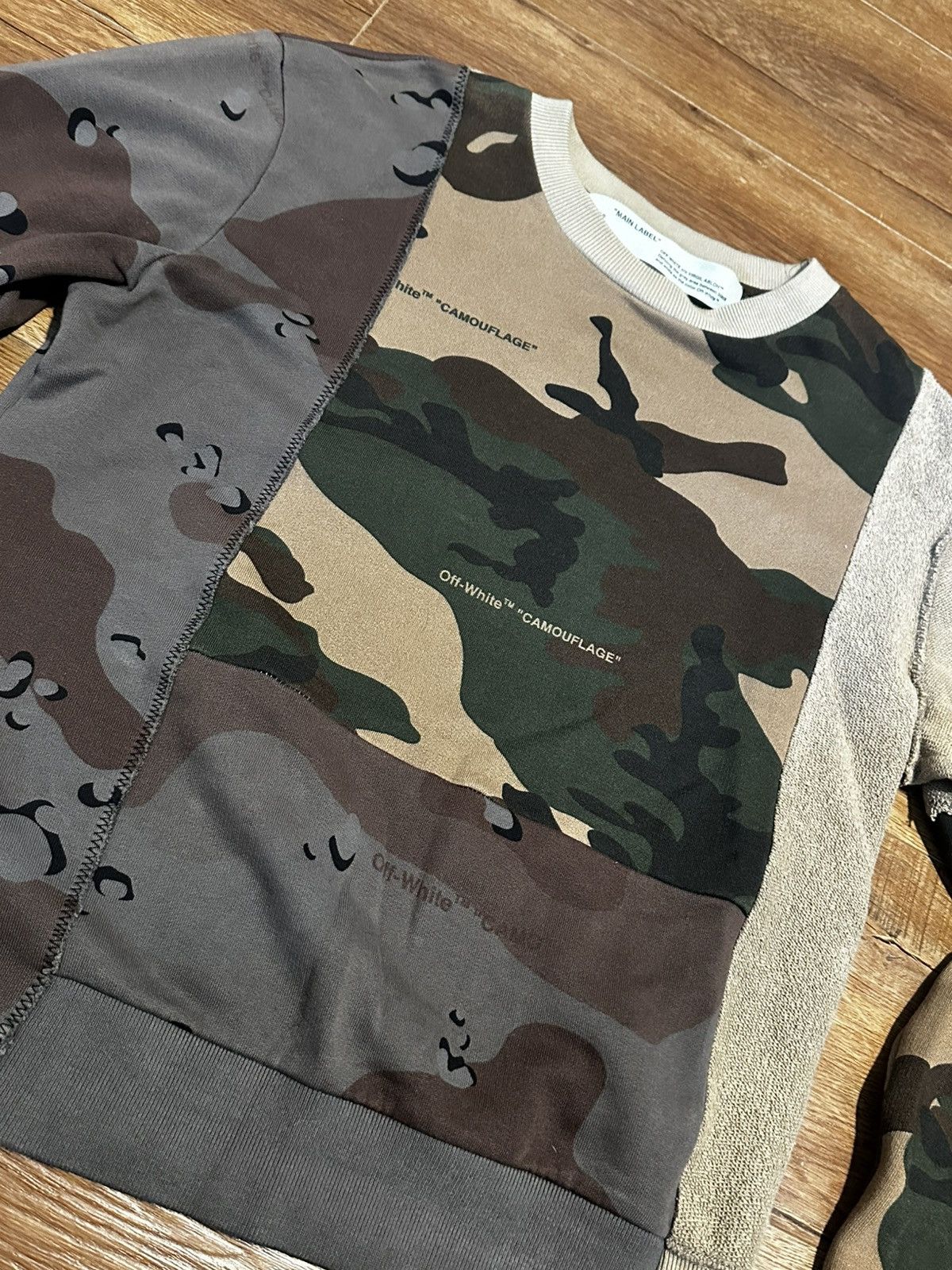 Off-White Off-White Virgil Abloh Camouflage Reconstructed Sweater Size US S / EU 44-46 / 1 - 5 Thumbnail