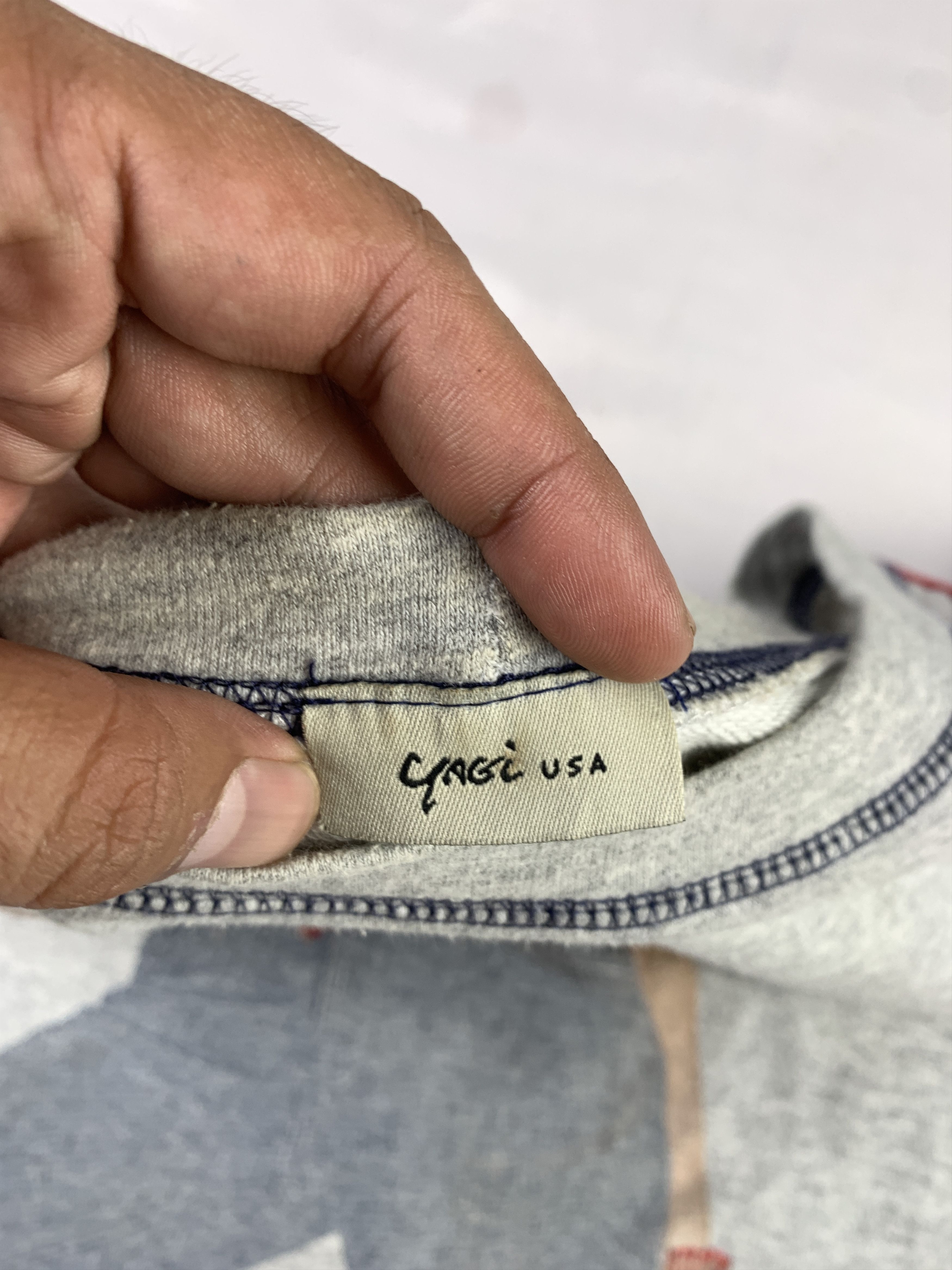 Japanese Brand YagiUSA Gray Quotes Graphic Off-shoulders Tee (M) Size M / US 6-8 / IT 42-44 - 8 Thumbnail
