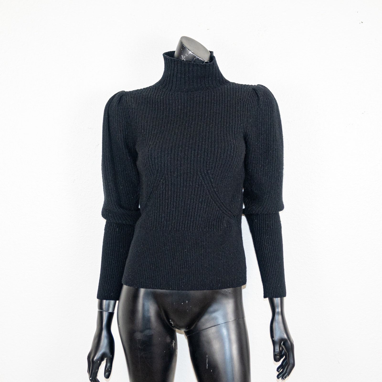 Frame FRAME Wool & Cashmere Puff Sleeve Turtleneck Sweater Size S / US 4 / IT 40 - 2 Thumbnail