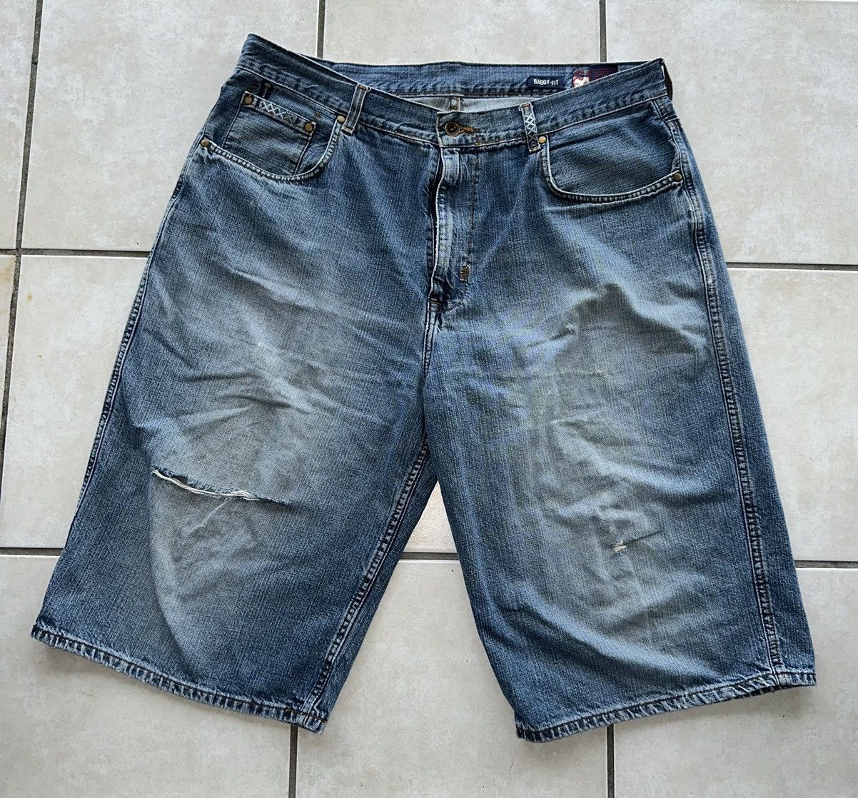 Ecko Unltd. × Vintage Crazy Vintage Y2K Baggy Grunge Skater Jean Shorts Jorts! Size US 40 / EU 56 - 5 Thumbnail