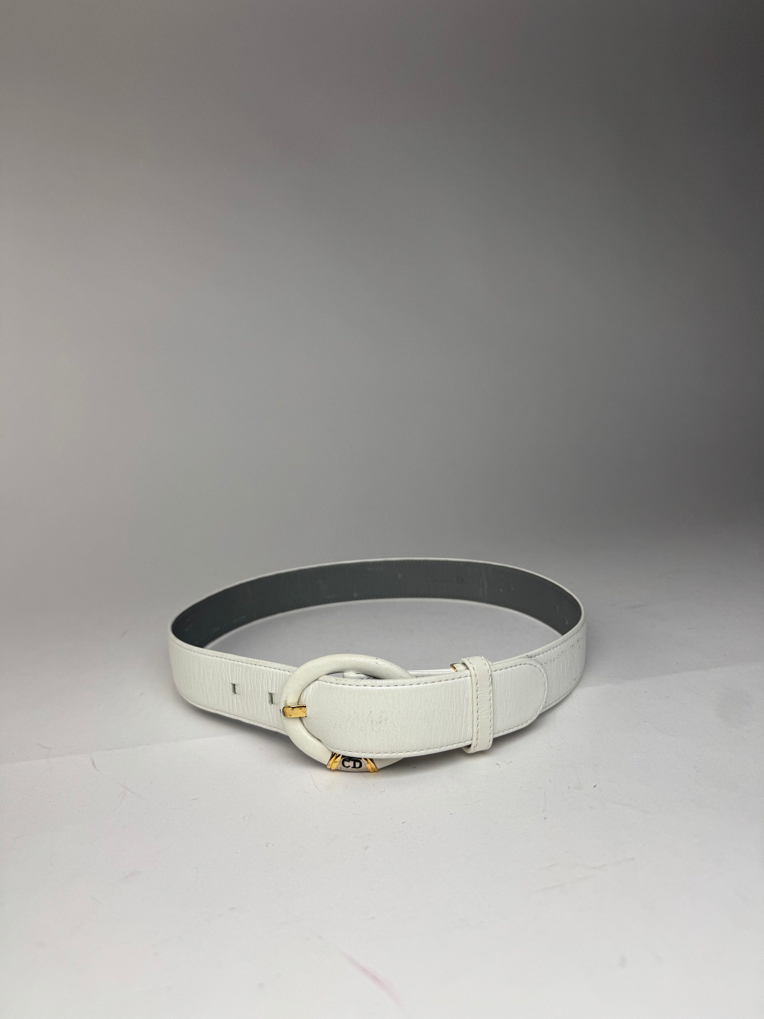 Vintage Leather belt white