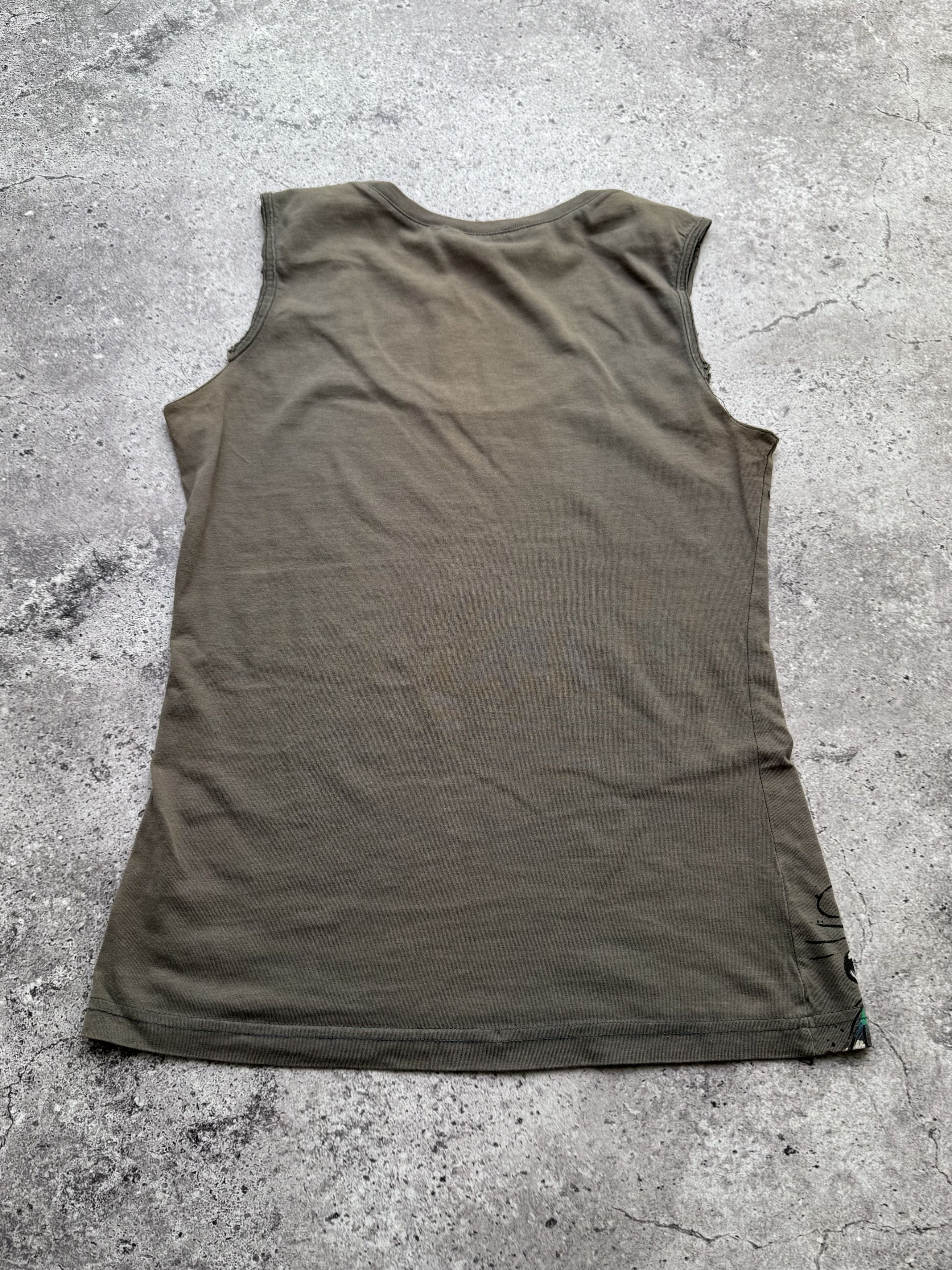 Vintage Y2K Graphic Tank Top Floral Rhinestone Tattoo Style (E8) Size S / US 4 / IT 40 - 6 Thumbnail