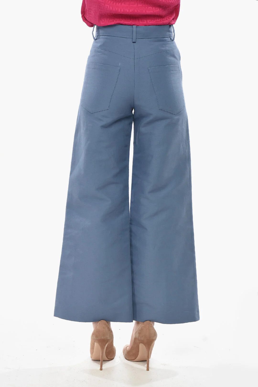 Marni og1mm0326 Mom Fit 5-Pocket Cotton Pant in Light Blue Size 26" / US 2 / IT 38 - 2 Thumbnail