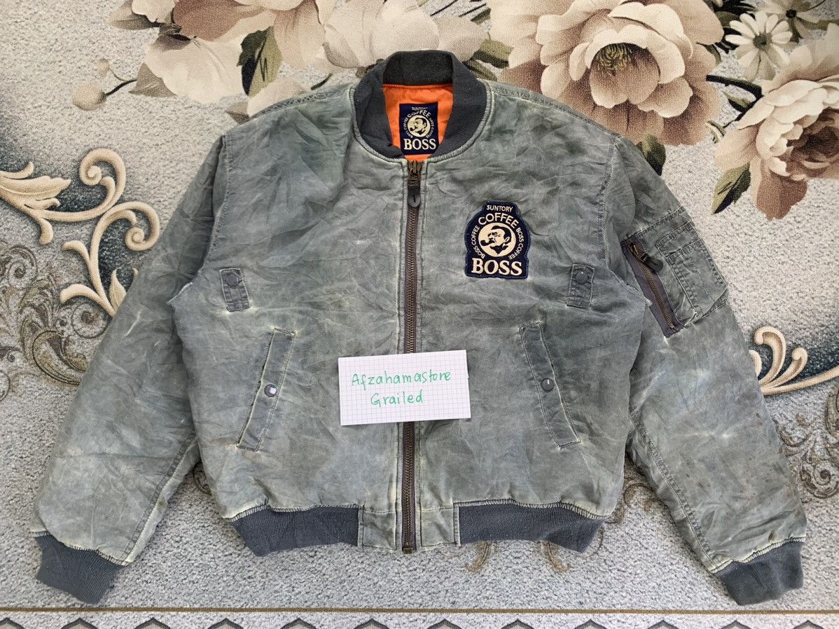 Japanese Brand Vtg Suntory Coffee Boss Coffee Bomber Jacket Size US L / EU 52-54 / 3 - 1 Thumbnail