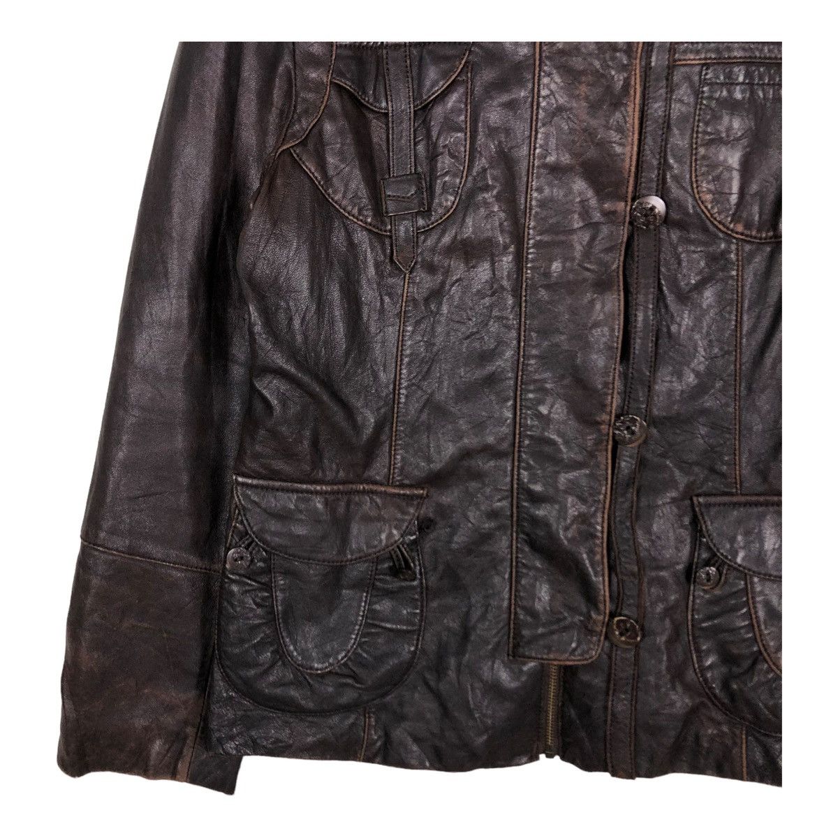 Japanese Brand 🔥VINTAGE GENUINE BIKER LEATHER JACKET KAREY CANIA JAPAN Size US M / EU 48-50 / 2 - 6 Thumbnail