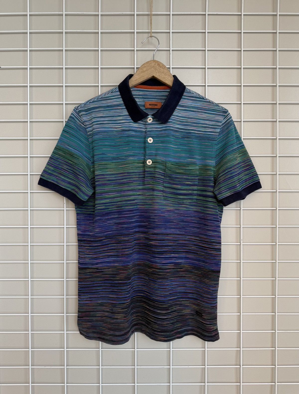 Missoni Missoni Space-Dyed Pique Polo Shirt Mens Size M Slub Size US M / EU 48-50 / 2 - 1 Thumbnail