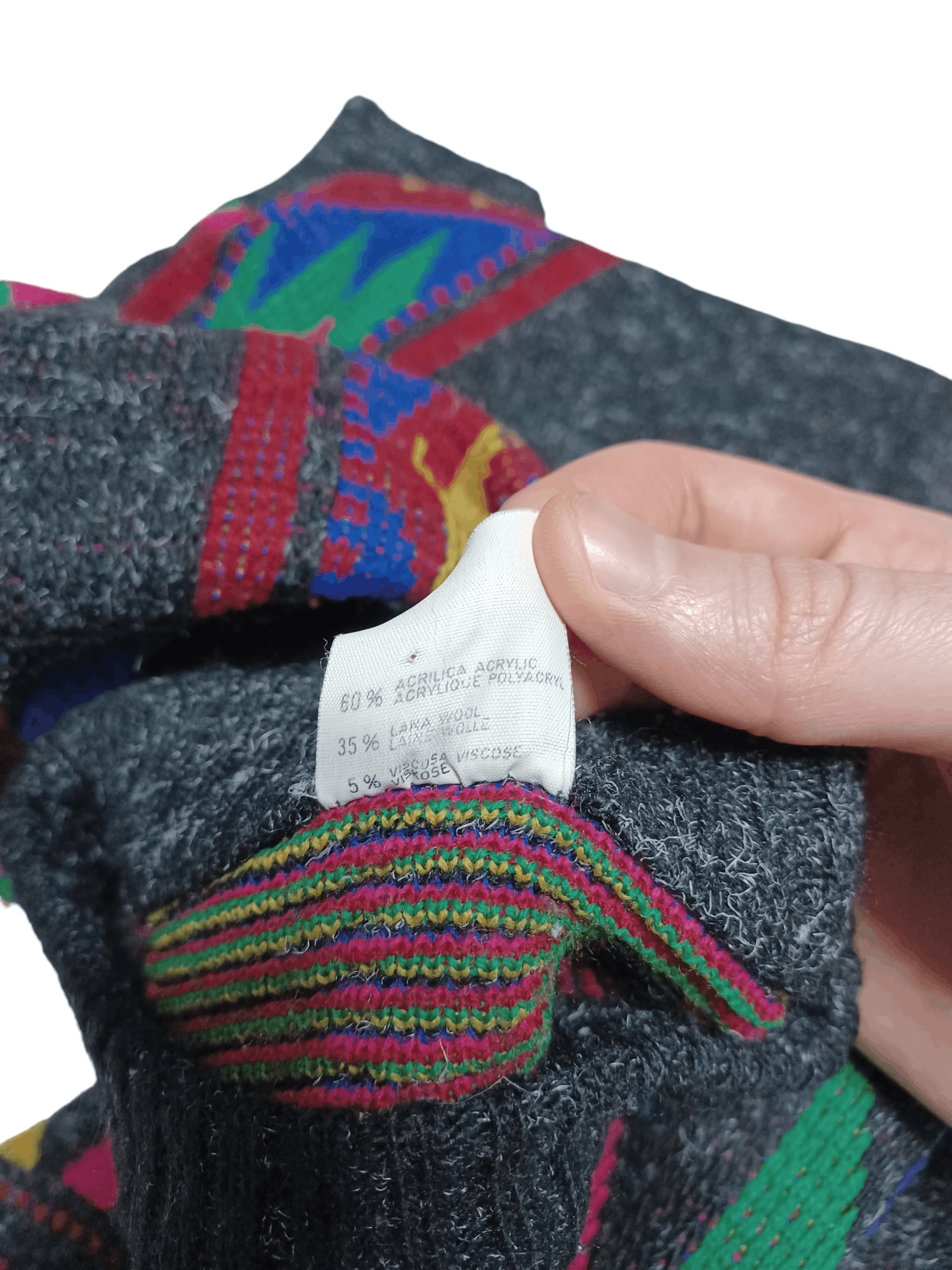 Other VINTAGE 90S MADE IN ITALY FANTASTIC CRAZY Y2K SWEATER WOOL Size US M / EU 48-50 / 2 - 5 Thumbnail