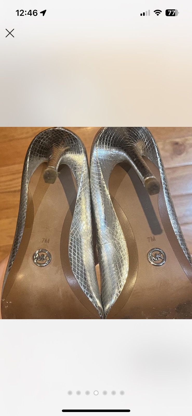 Michael Kors Amara Metallic Snake Embossed Leather Pump Size US 7 / IT 37 - 4 Thumbnail