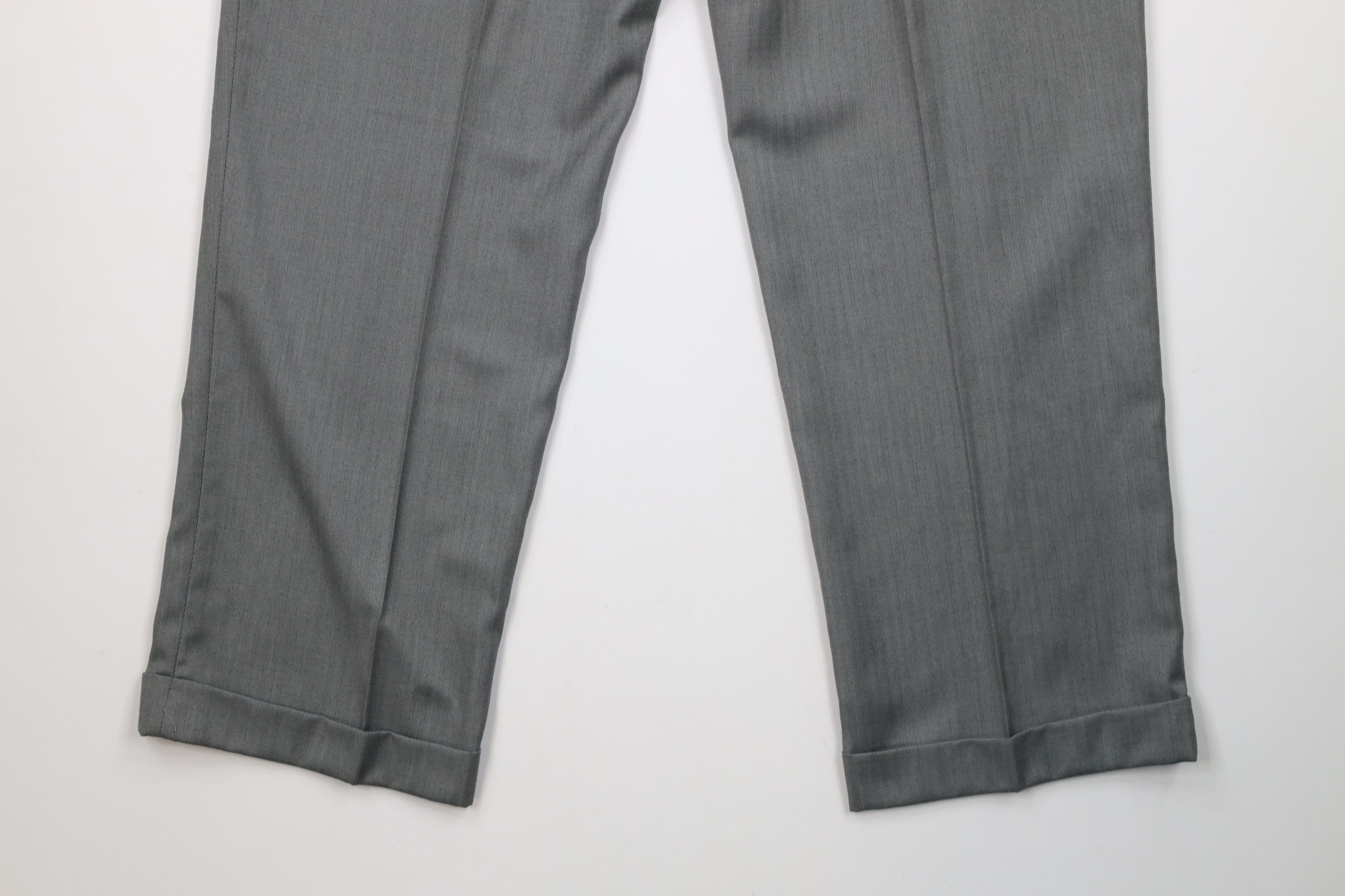 Ralph Lauren × Vintage Vintage Ralph Lauren Cuffed Herringbone Wide Leg Chino Pants Size US 36 / EU 52 - 11 Thumbnail