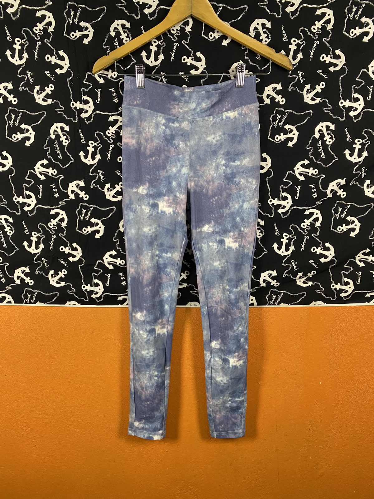 GU GU Active Blue Tie-Dye Leggings – Stretch Fitness Yoga Pants Size 26" / US 2 / IT 38 - 3 Thumbnail