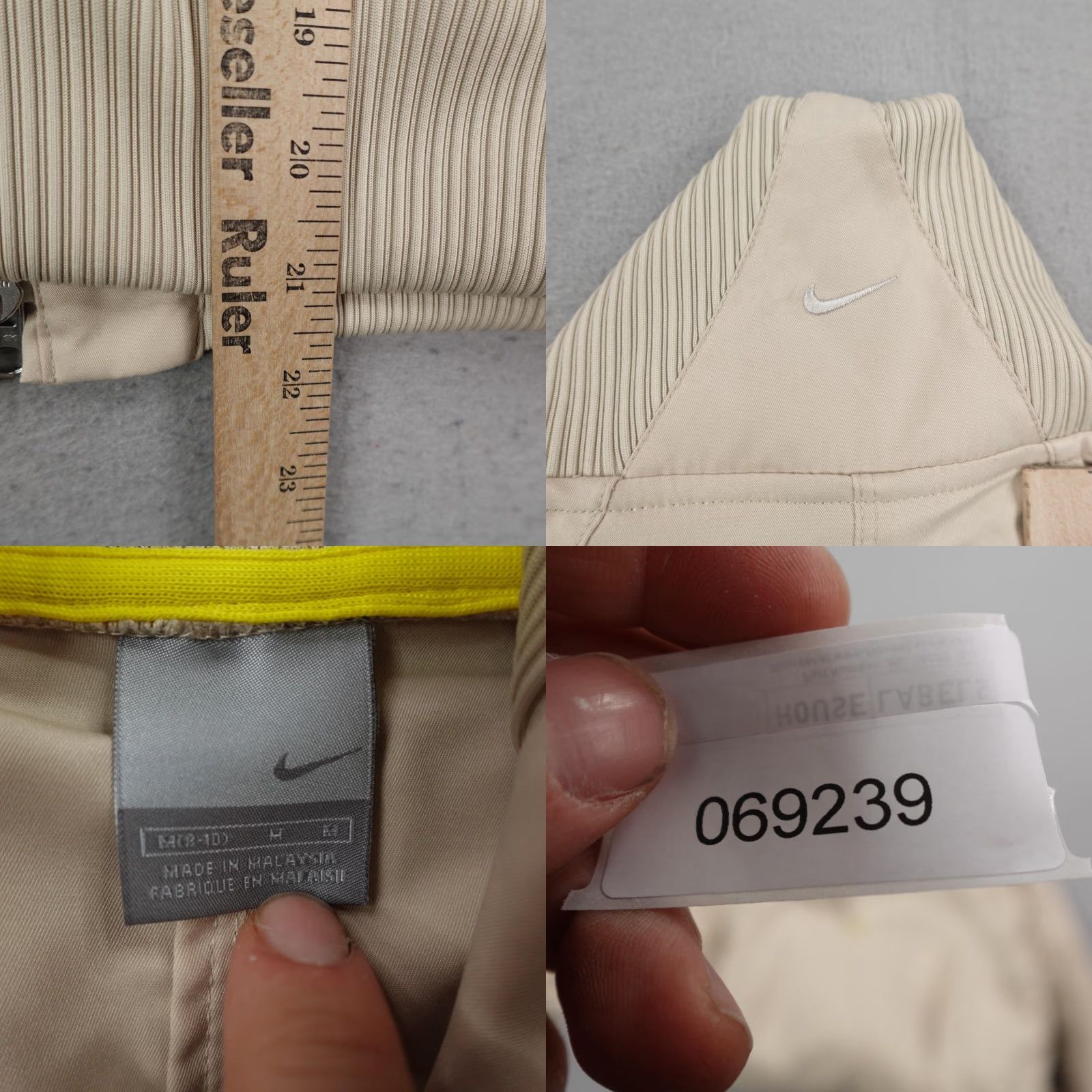 Nike VINTAGE Nike Jacket Womens Medium Beige Track Coat Full Zip Up Swoosh Y2K Jacket Women Beige Track Zip Full Zip Swoosh Y2K Vintage Nike Coat Size M / US 6-8 / IT 42-44 - 8 Thumbnail