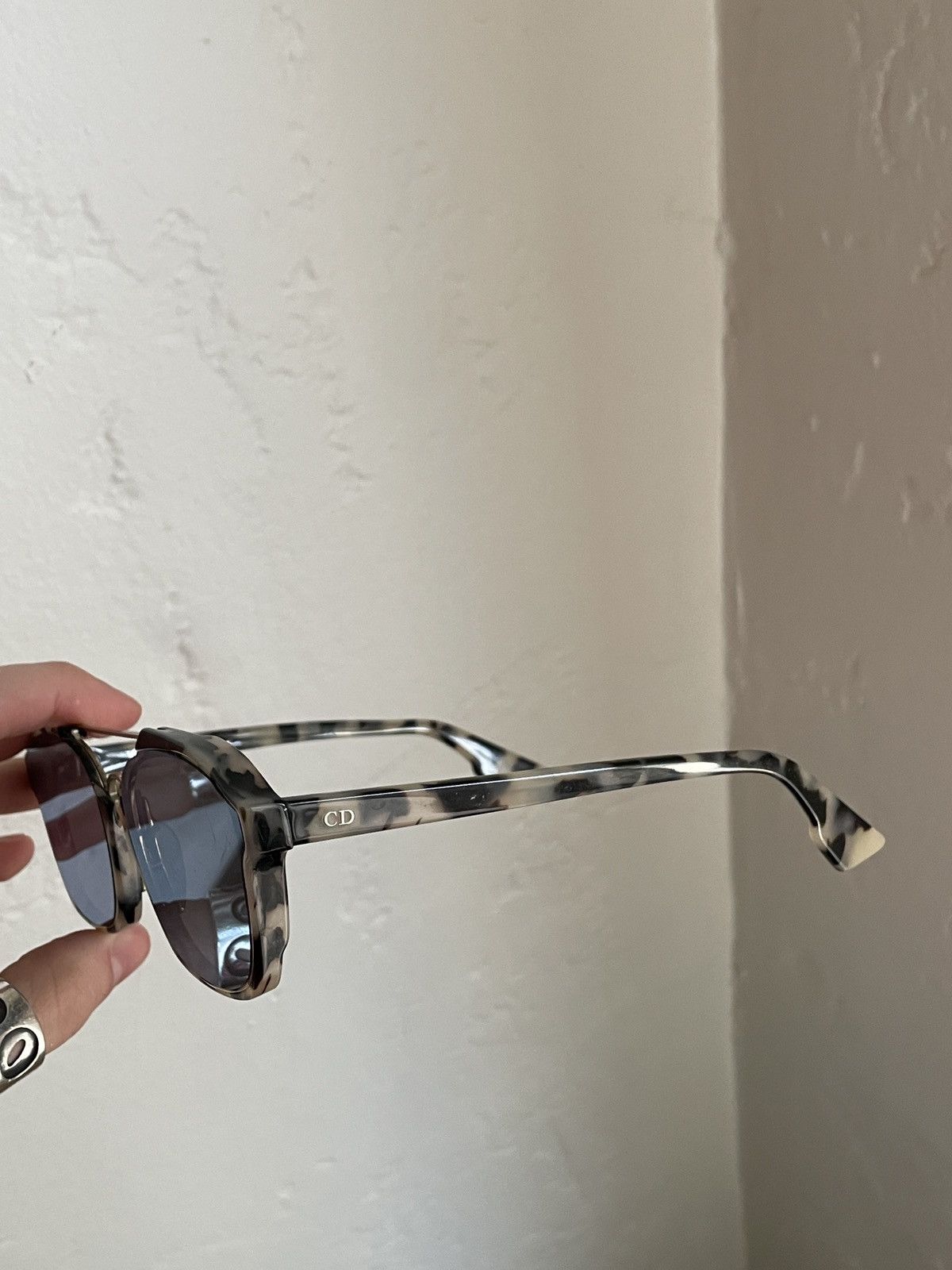 image of Dior Tortoiseshell ‘Abstract’ Sunglasses W/ Case in Light Tortoiseshell, Women's