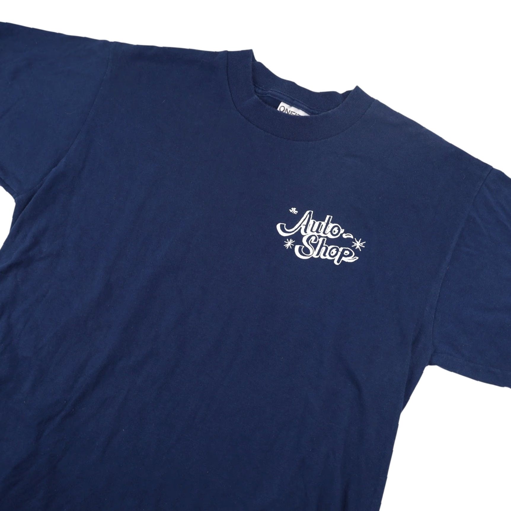 Vintage VINTAGE Auto Shop Mens Large Graphic T Shirt Blue Size US L / EU 52-54 / 3 - 2 Thumbnail