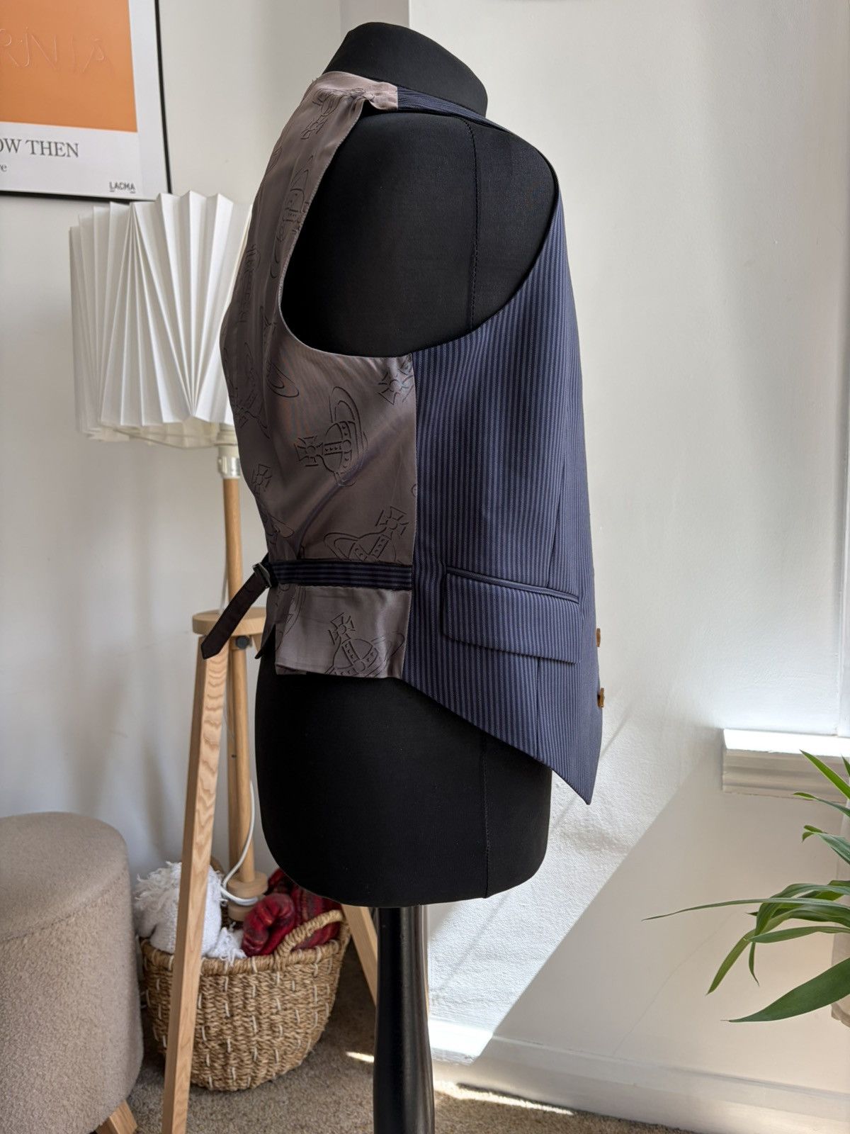 Vivienne Westwood Mourning Stripe Waistcoat Size 48R - 2 Thumbnail