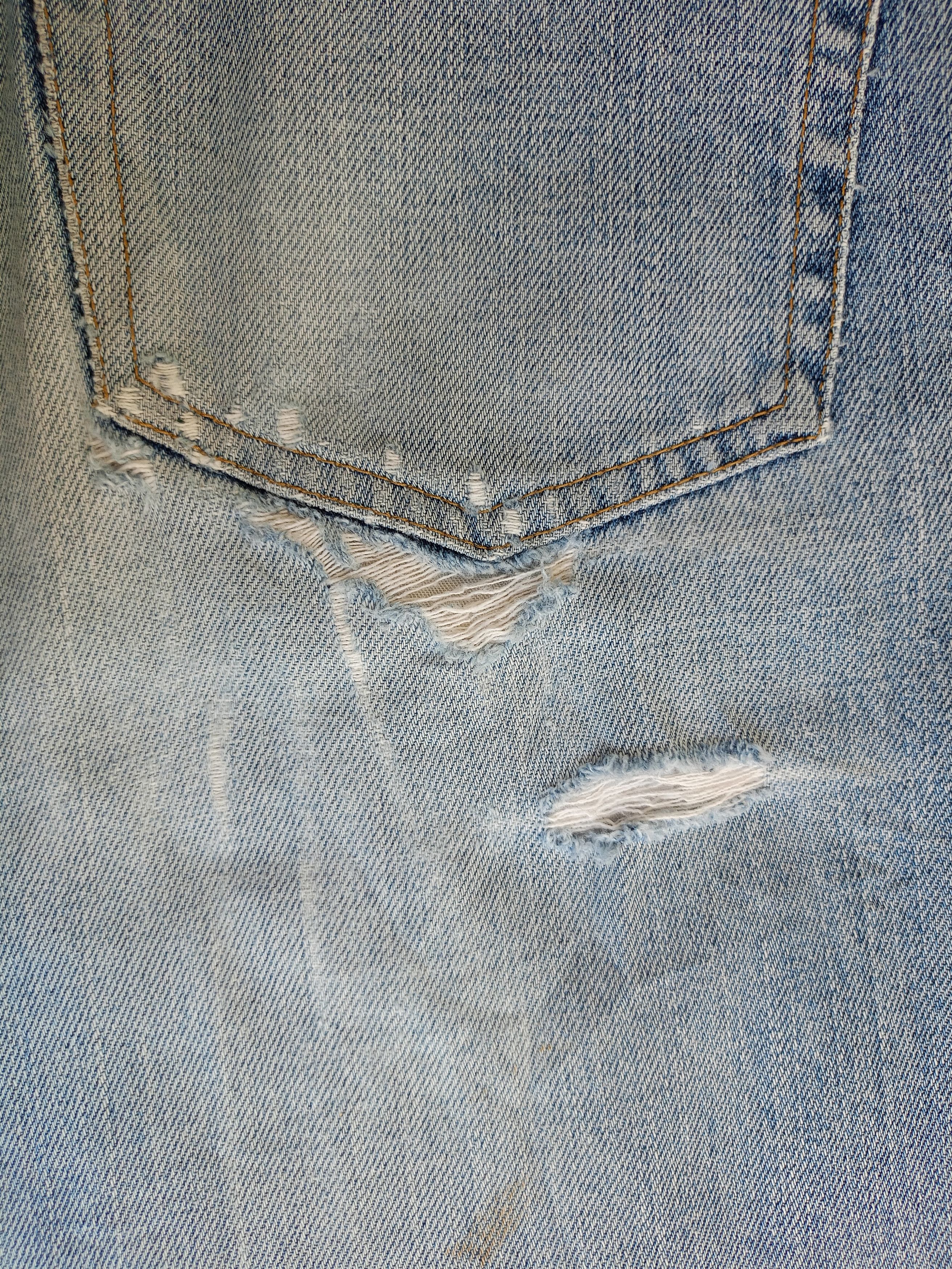 UNIQLO Distressed, Cropped Wide Leg Streetwear Denim