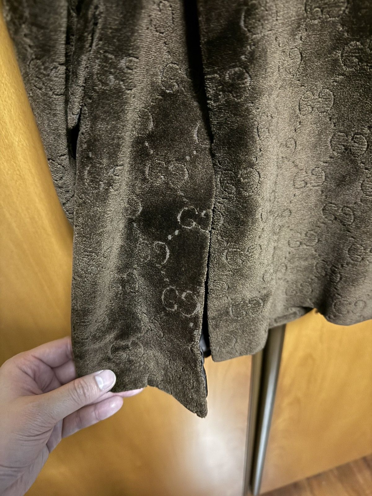 Gucci 80s Gucci Suede Monogram Jacket Blazer Size US S / EU 44-46 / 1 - 6 Thumbnail